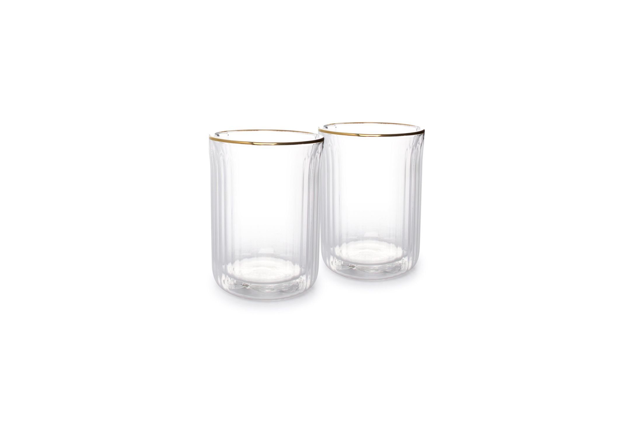 Asphald Glas Doppelwandige Cappuccino Gläser Set 2-teilig 280ml Thermogläser, Kaltgetränke & Heißgetränke