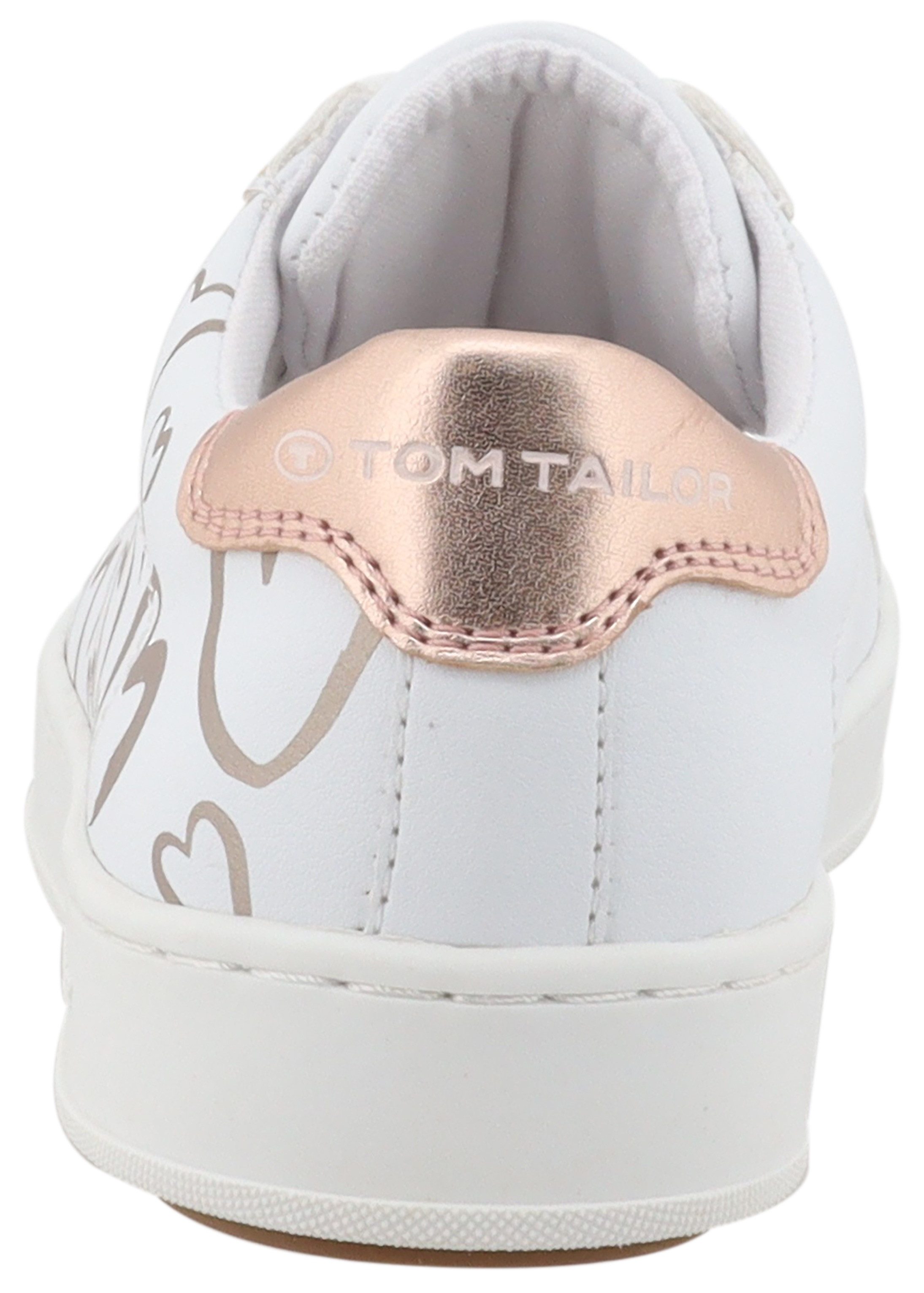 TOM TAILOR Plateausneaker, Freizeitschuh, Halbschuh, Schnürschuh mit süßem Herzchendruck