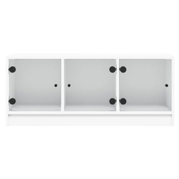 vidaXL TV-Schrank TV-Lowboard TV-Schrank mit Glastüren Weiß 102x37x42 cm