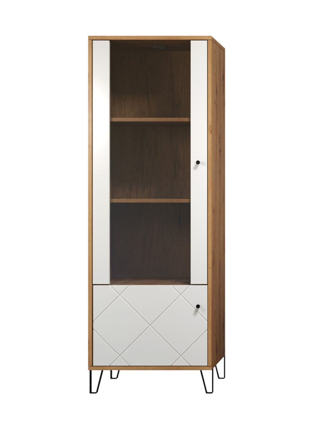 ebuy24 Vitrine Touch Vitrinenschrank 2 Türen Artisan Eiche dekor