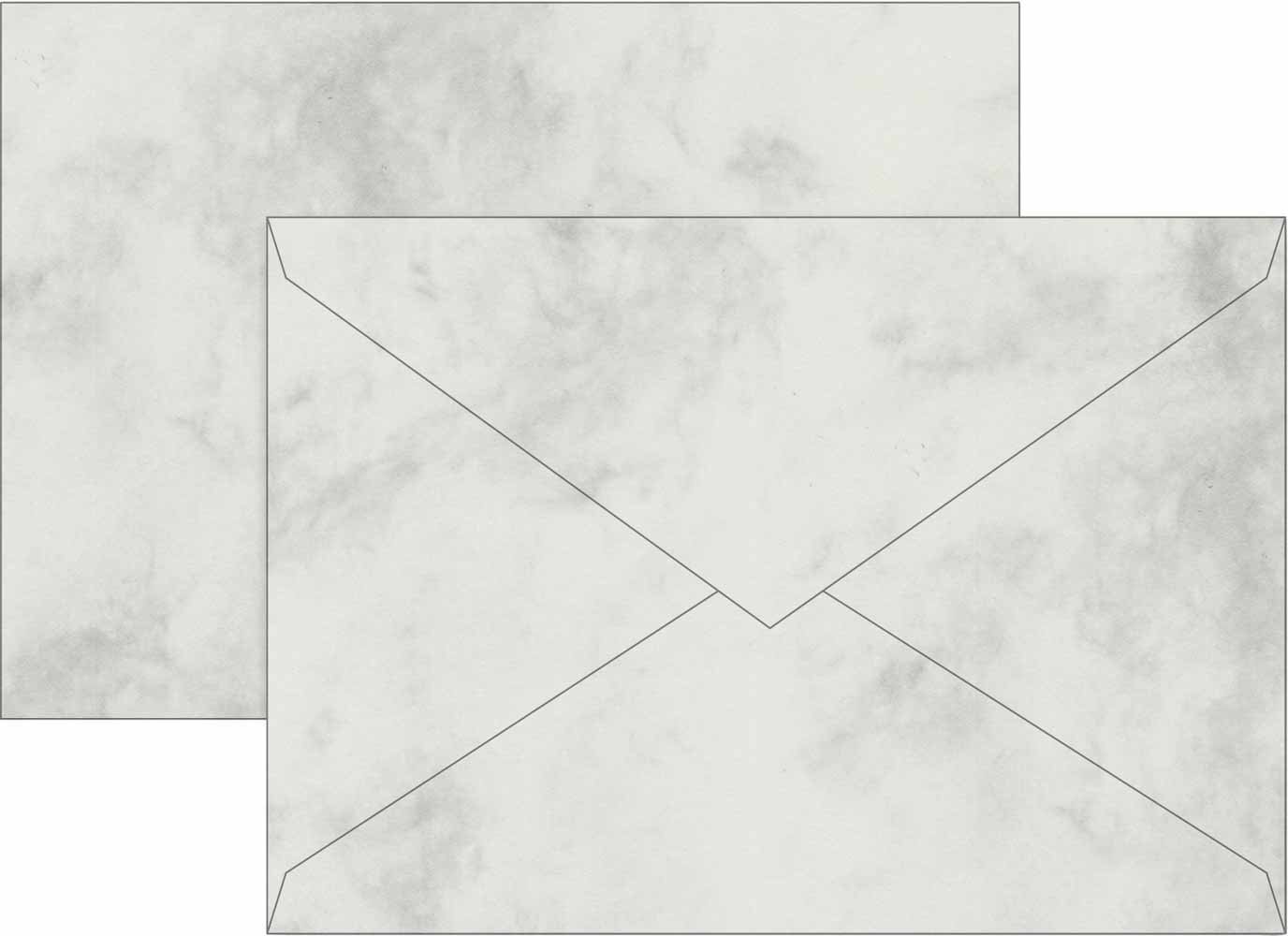 Thumbnail - BRUNNEN Briefumschlag Briefumschläge C6 grau Marmor 369985