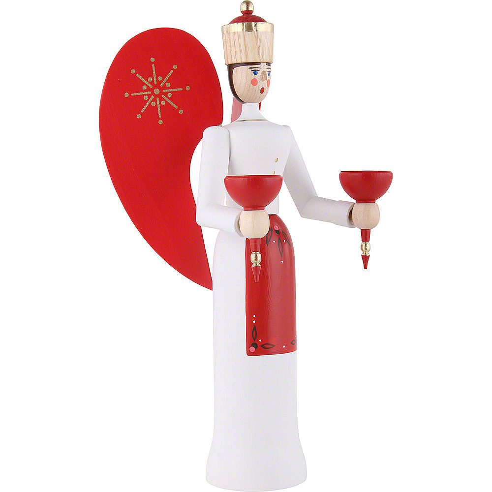 Dregeno Erzgebirge Dekofigur Engel farbig lasiert (28cm) von Dregeno Seiffen