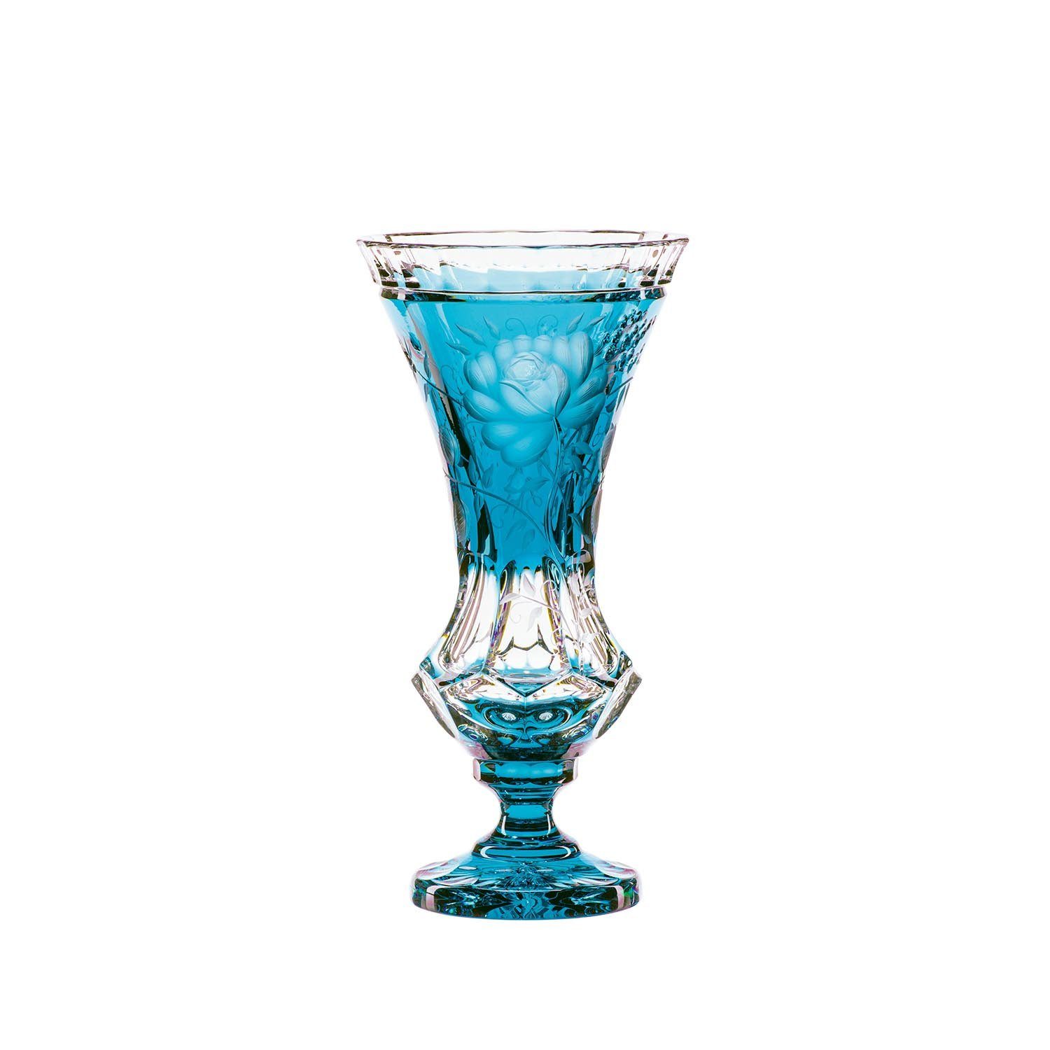 cm) - Tischvase Vase ges von Kristallglas Hand (34 Primerose KRISTALL ARNSTADT St) azur (1 mundgeblasen ·