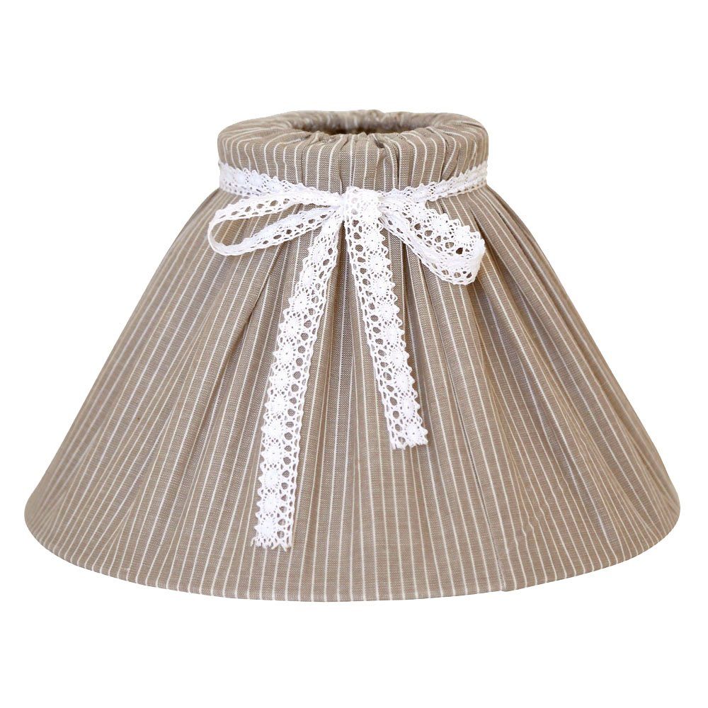 Grafelstein Лампиschirm LINNEA braun weiß gestreift mit Schleife Tischlampe Hamptons