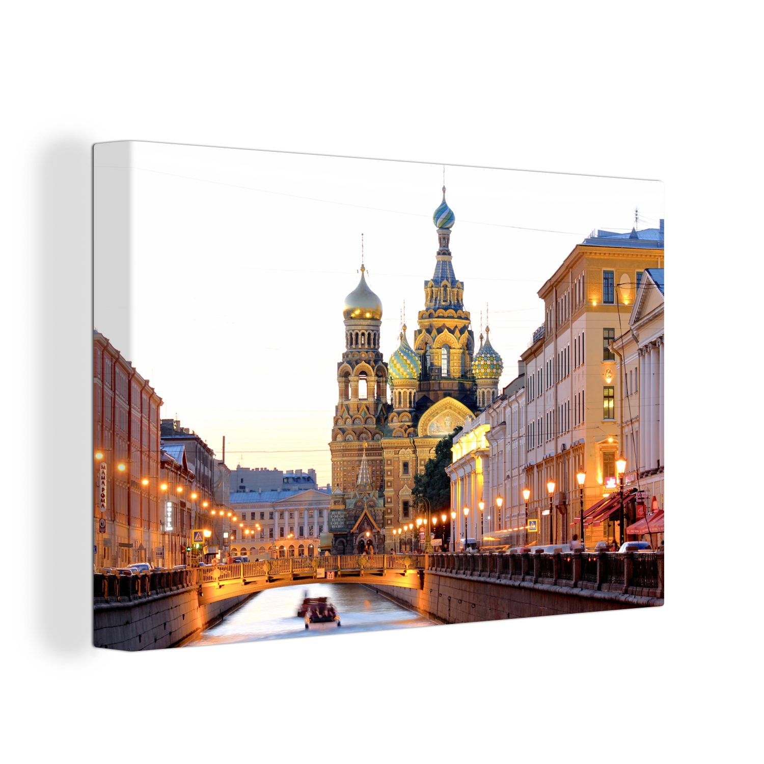 (1 Sankt Leinwandbilder, Petersburg Leinwandbild Kathedrale - - Wanddeko, cm Aufhängefertig, Wandbild OneMillionCanvasses® Abend, St), 30x20