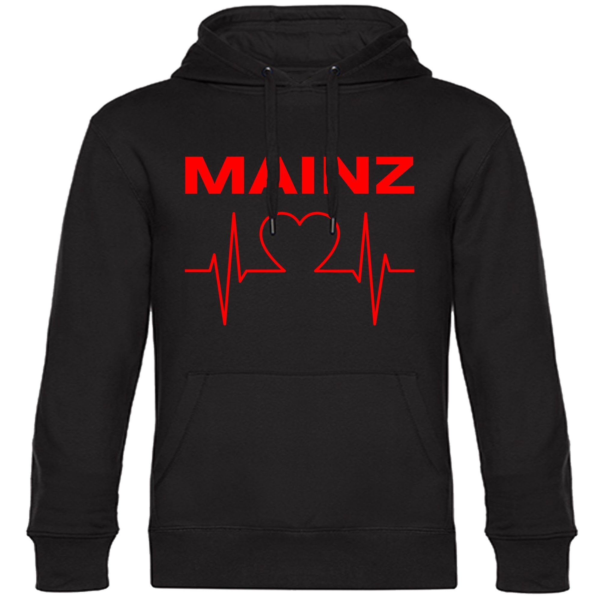 multifanshop Kapuzensweatshirt Mainz - Herzschlag - Hoodie