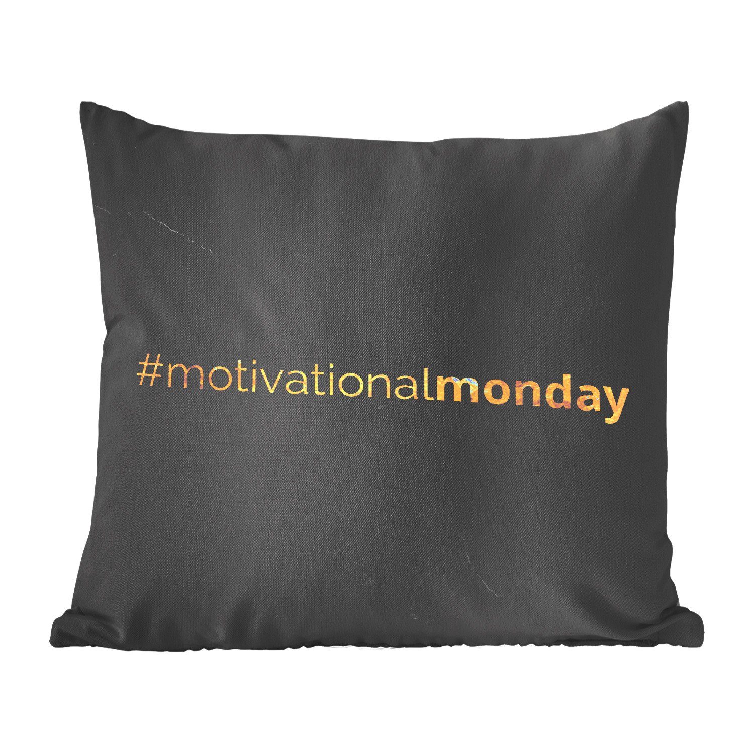 MuchoWow Dekokissen Zitate - Motivation - Marmor - Gold, Zierkissen mit Füllung für Wohzimmer, Schlafzimmer, Deko, Sofakissen