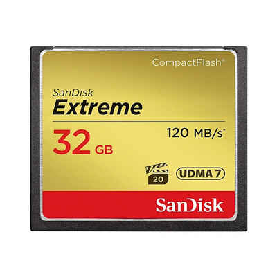 Sandisk »Extreme« Speicherkarte (32 GB, 120, 120 MB/s Lesegeschwindigkeit, für Spiegelreflexkameras und Camcorder)