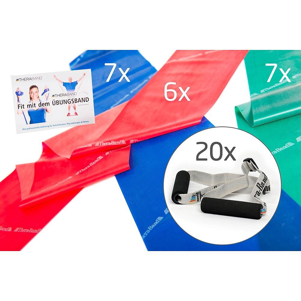 TheraBand Physiobänder Fitnessbänder-Set Verein, Für Therapie, Verein und Gruppentraining