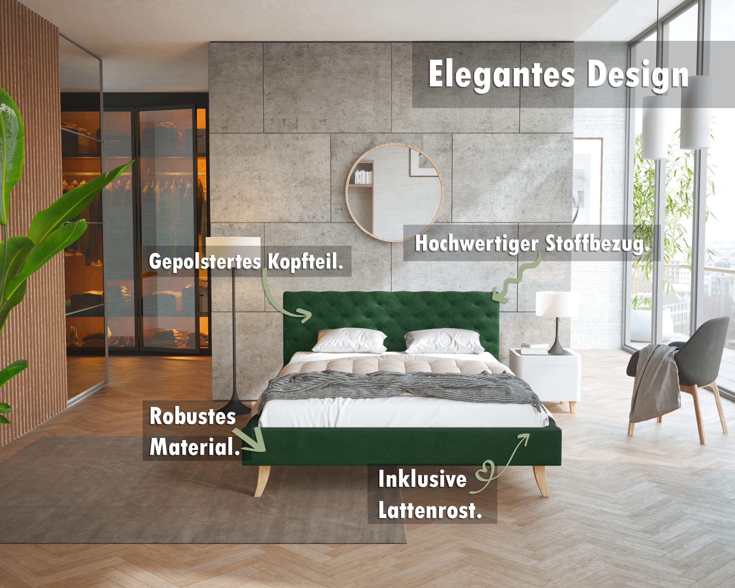 FDM Polsterbett Kalifornia Bettrahmen 120x200, 140x200, günstig online kaufen