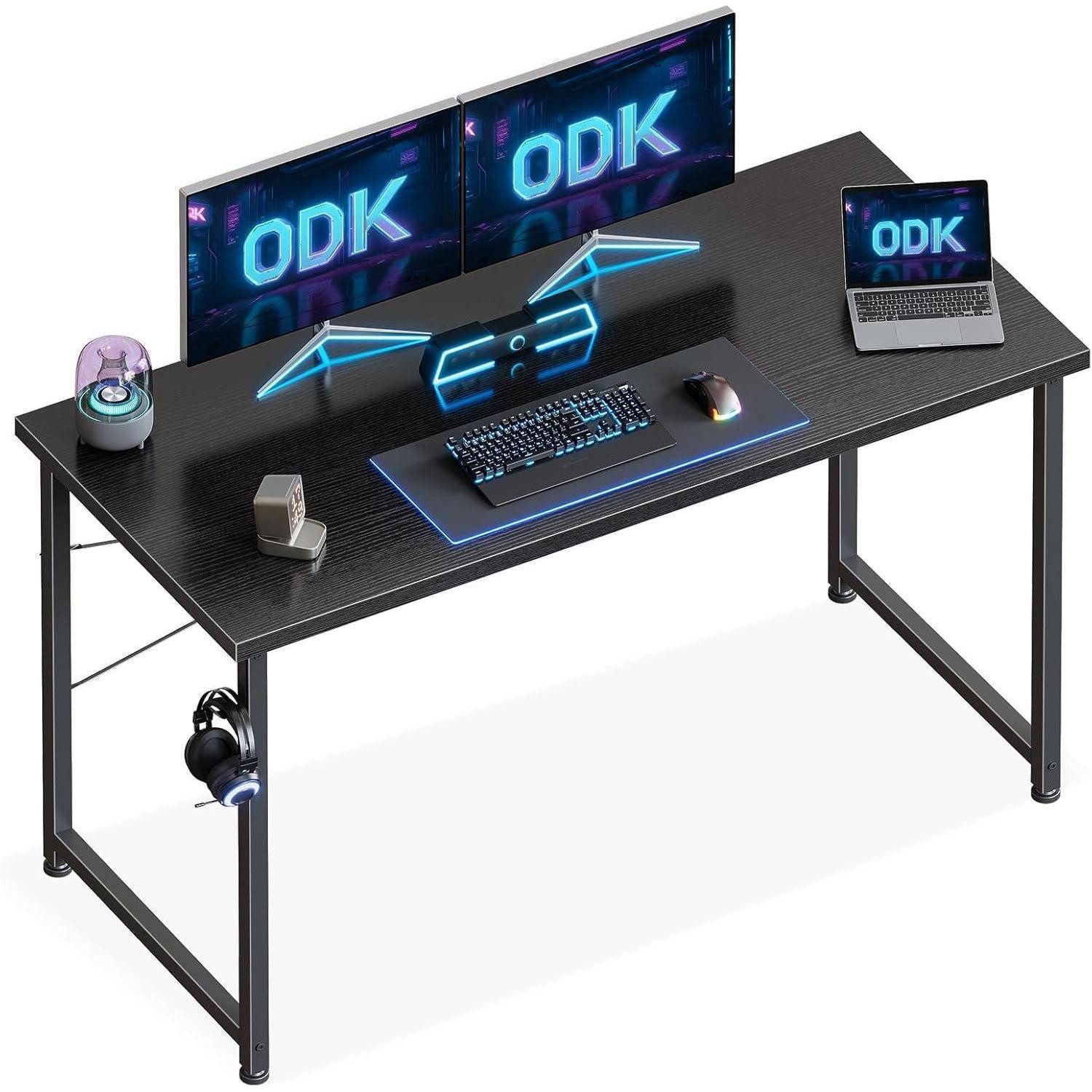 LuxusKollektion Schreibtisch ODK Schreibtisch Schwarz 120x50x74cm PC Arbeitszimmer Büro Tisch