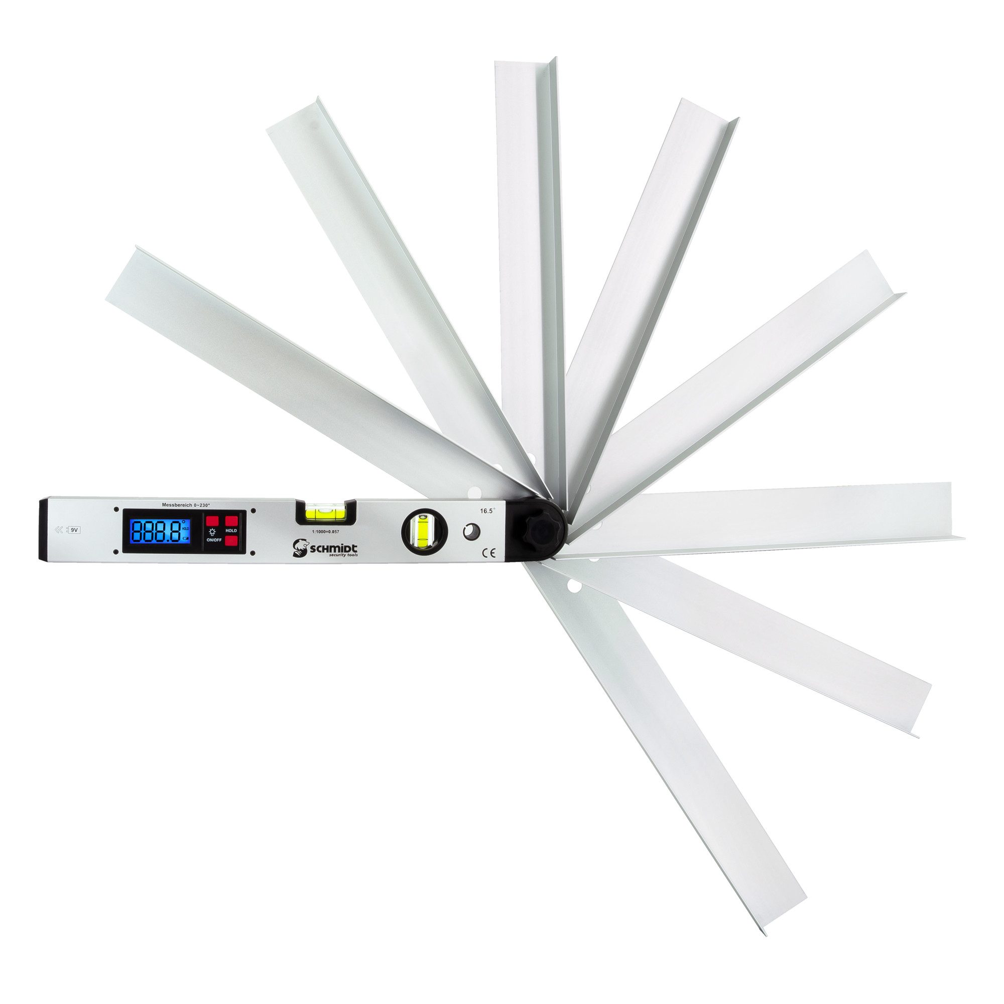 SCHMIDT security tools Winkelmesser Winkelmesser Wasserwaage LCD Winkel Neigungsmesser