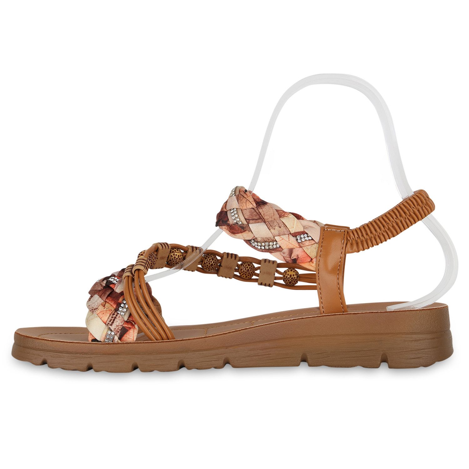 VAN HILL 840960 Riemchensandale Damen Riemchensandalen Sandalen Prints Stra günstig online kaufen
