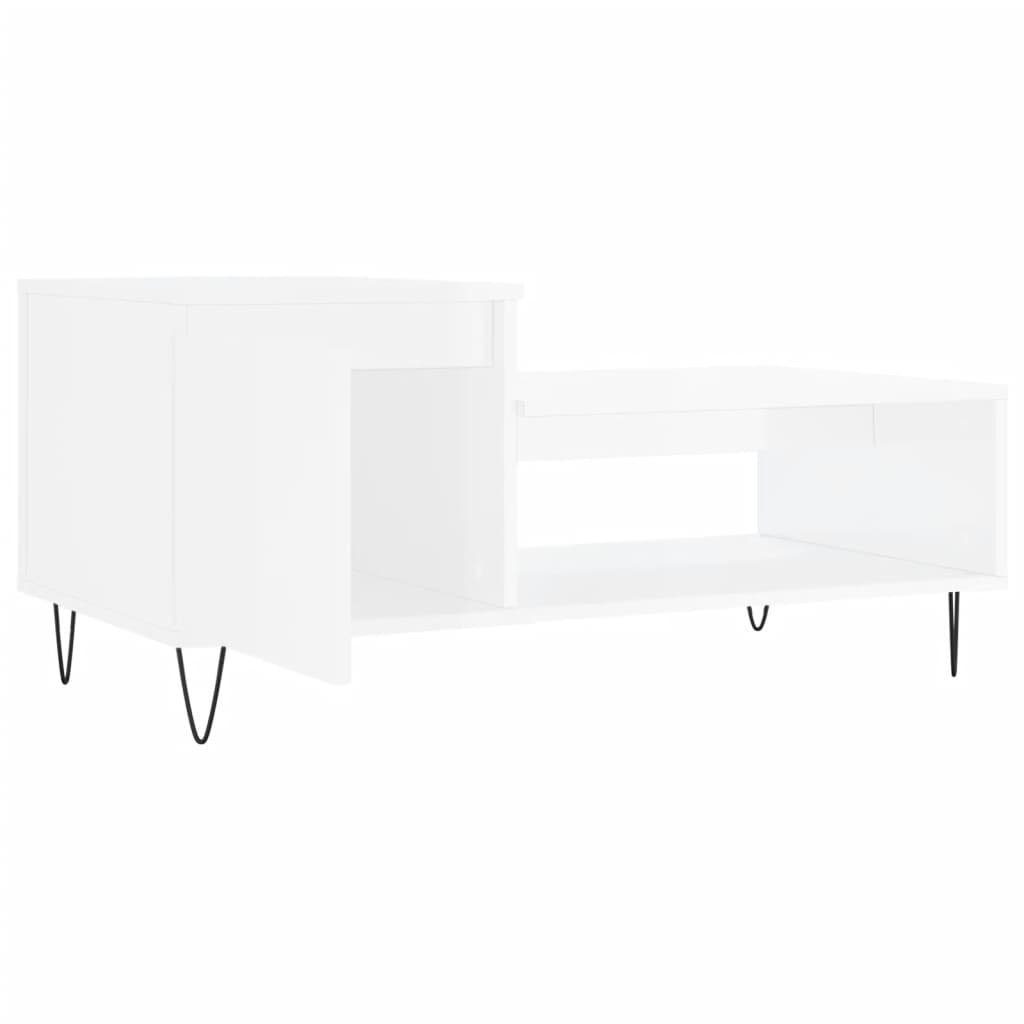 Hochglanz-Weiß Couchtisch vidaXL | Holzwerkstoff 100x50x45 Couchtisch cm (1-St) Hochglanz-Weiß Hochglanz-Weiß