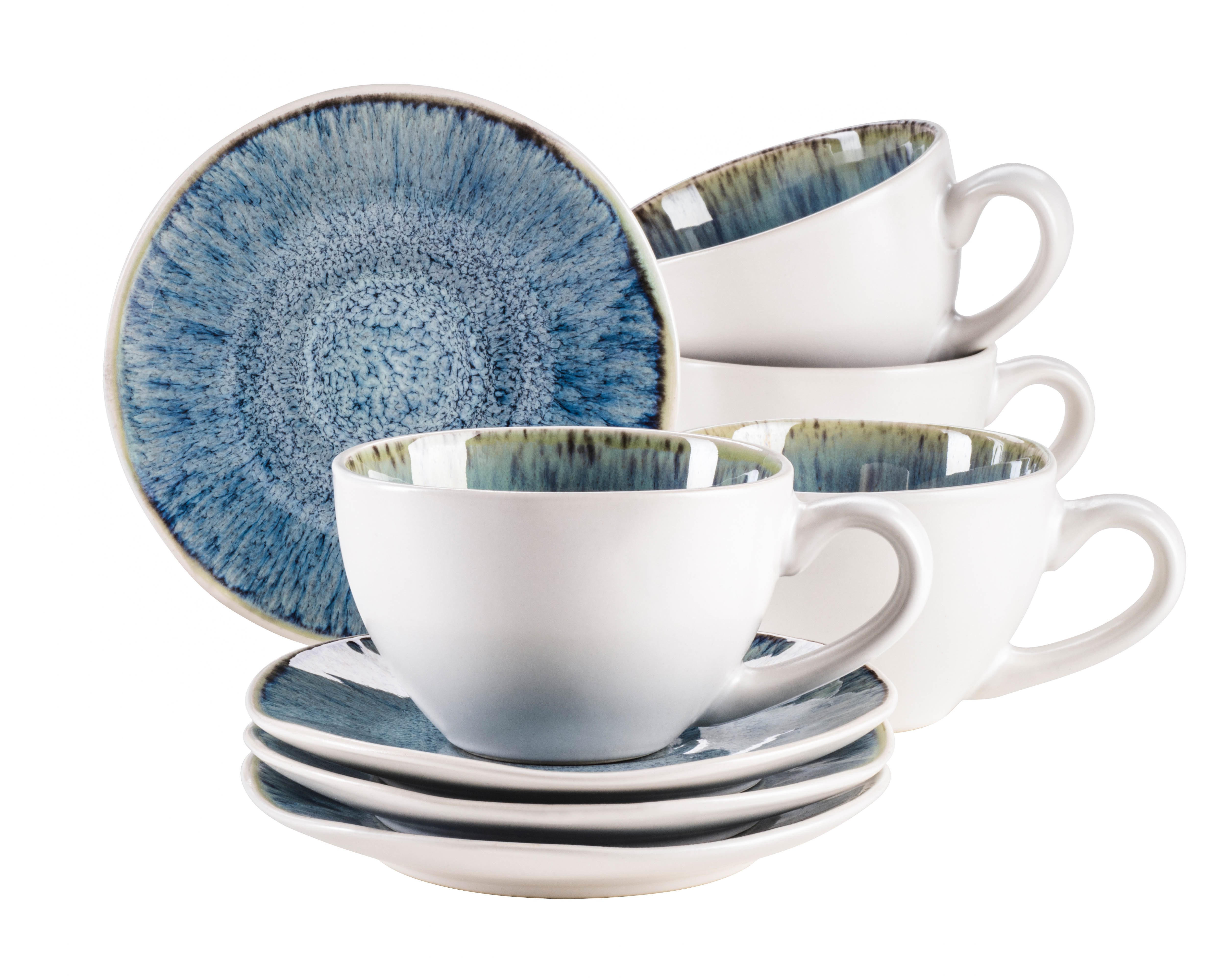 MÄSER Tasse FROZEN, Tassen-Set, Steinzeug, 8-tlg., Steinzeug