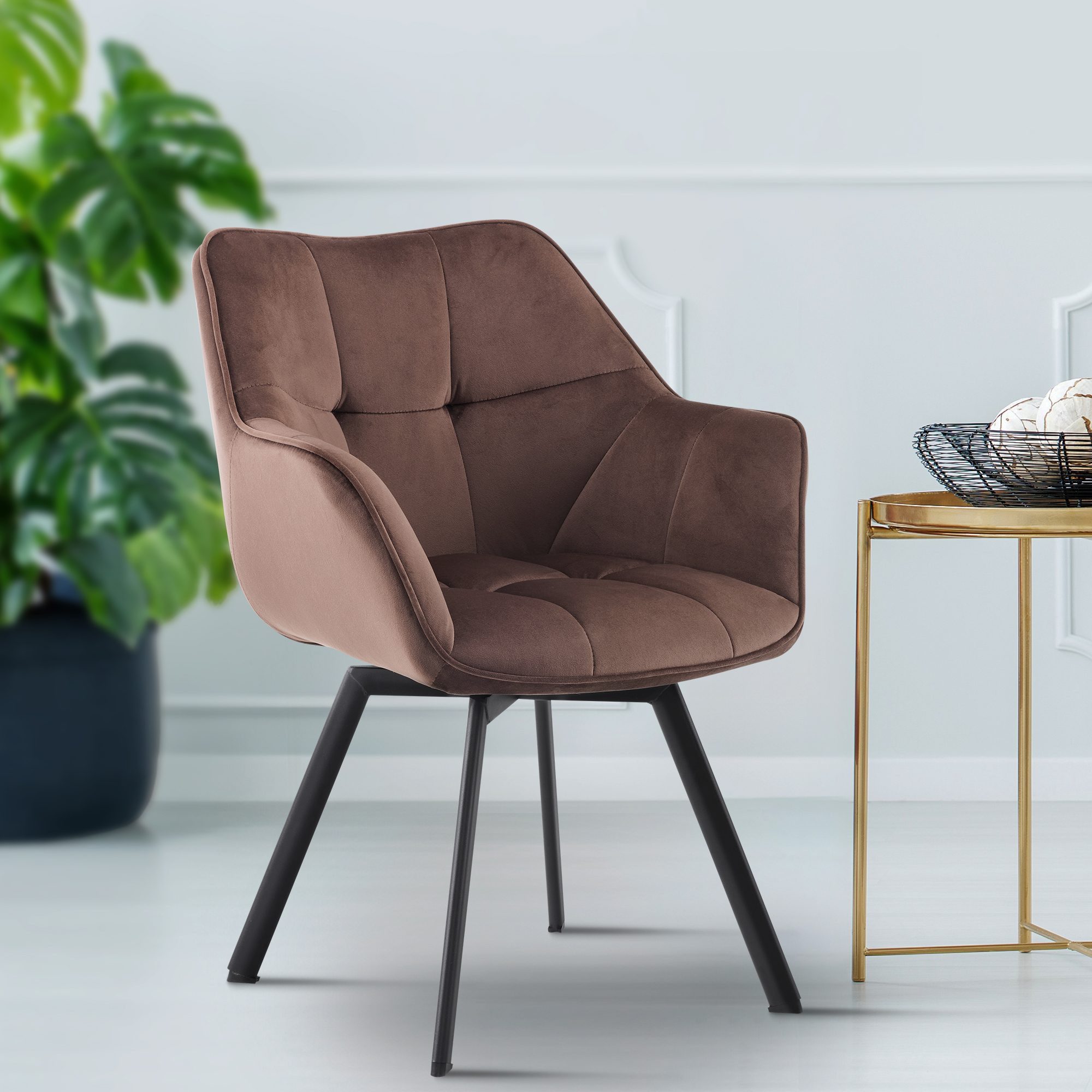 CLP Esszimmerstuhl Jordi (2er Set, 2 St), Metallgestell drehbar, bis 150 kg günstig online kaufen