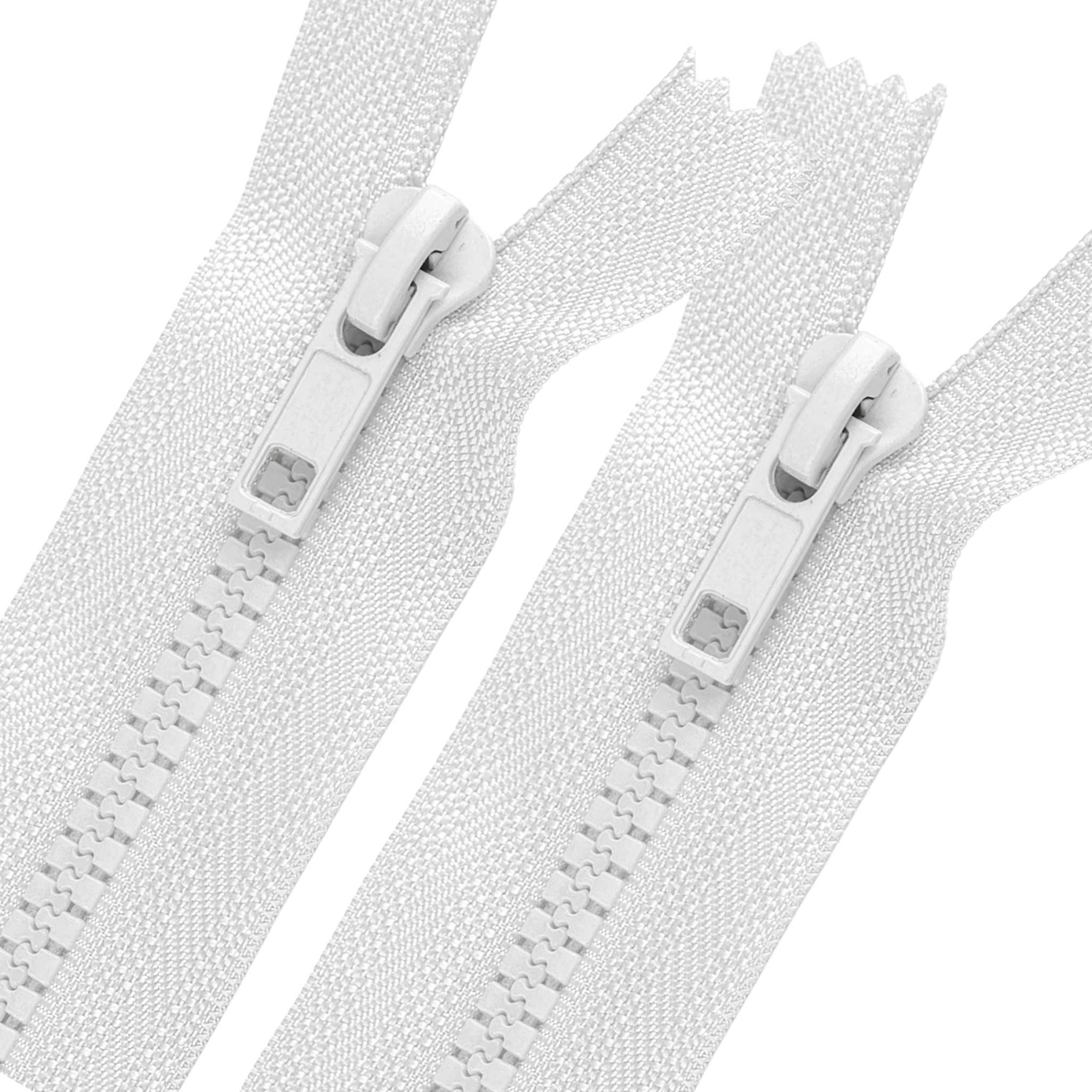 maDDma Reißverschluss 2 Reißverschlüsse Profil 5mm 16 cm unteilbar, Autolock, Farbwahl, 2 Stück weiß