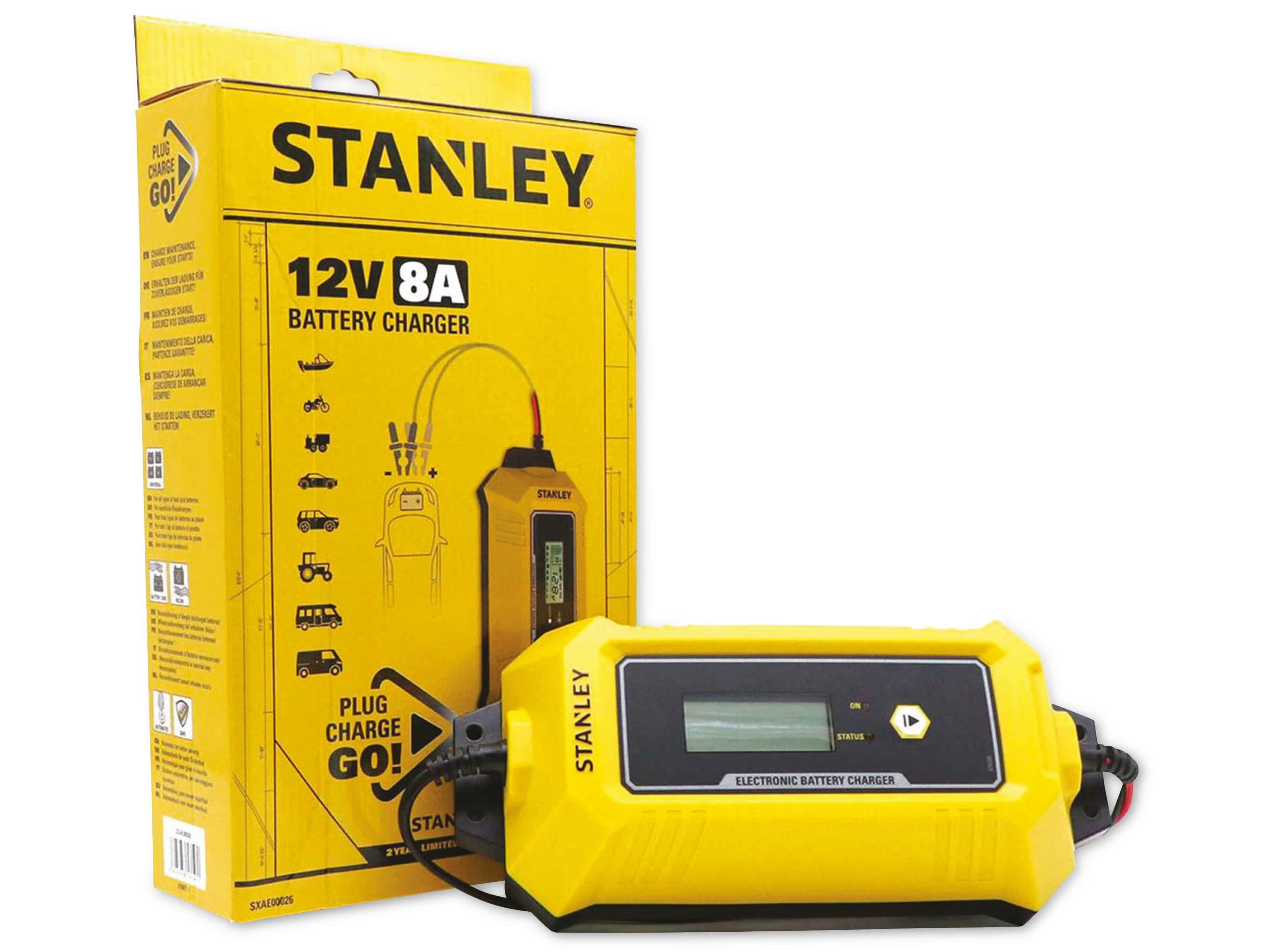 8A, STANLEY Batterie-Ladegerät, STANLEY 12V, für Batterie