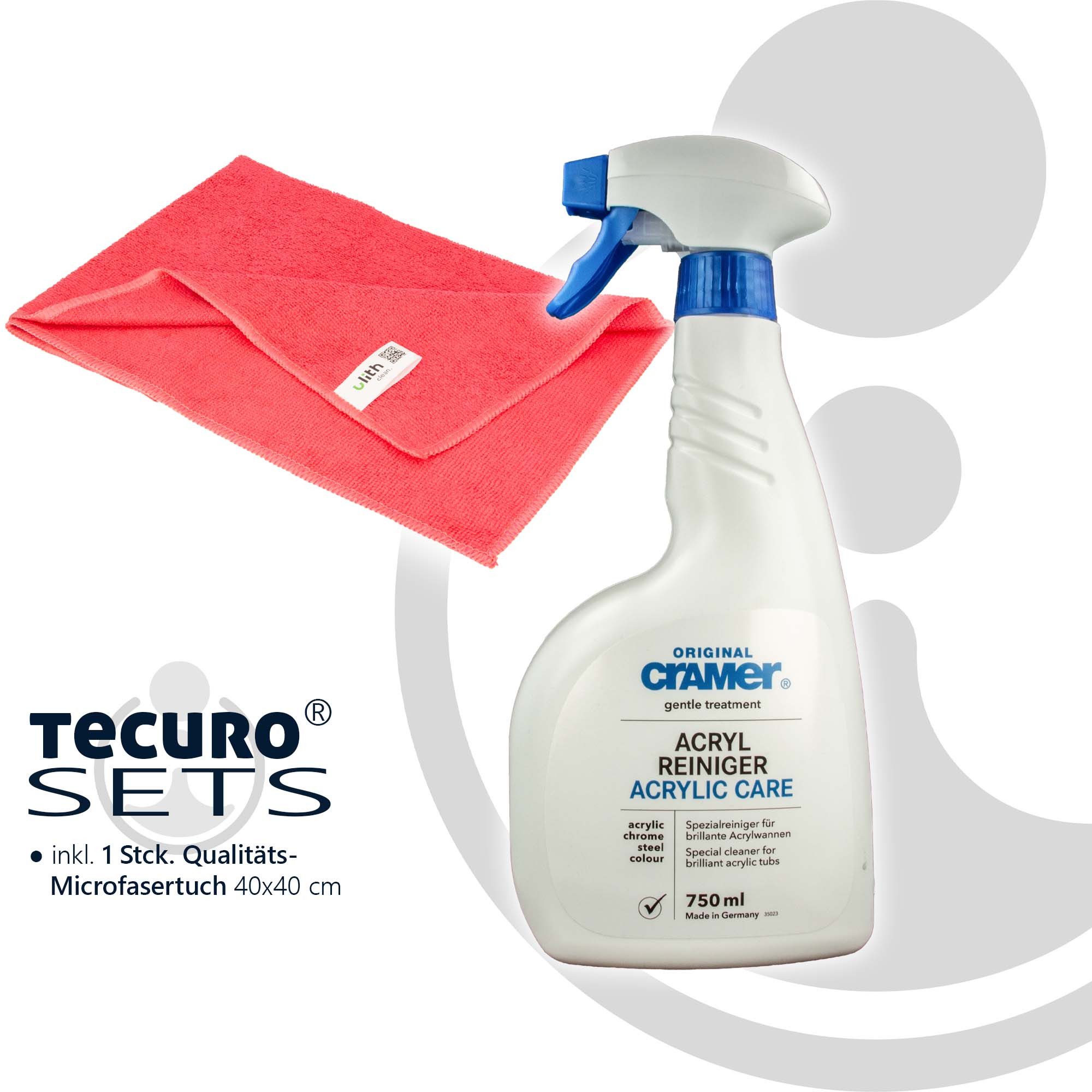 tecuro Acryl-Reiniger 750 ml Sprühflasche - 30211 inkl. Mikrofasertuch Allzweckreiniger