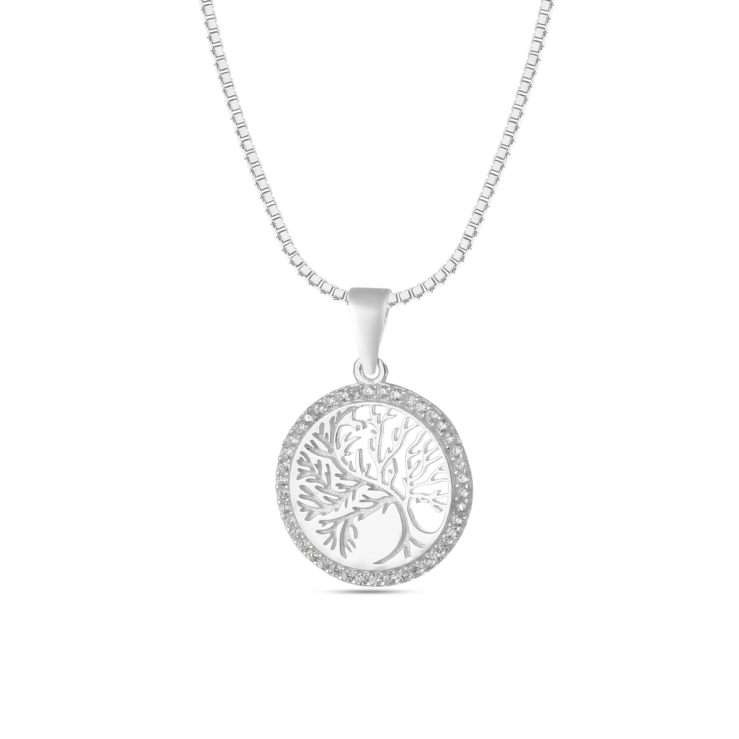 NAHLE Kette mit Anhänger Silberkette Lebensbaum Kette (inklusive Schmuckbox günstig online kaufen