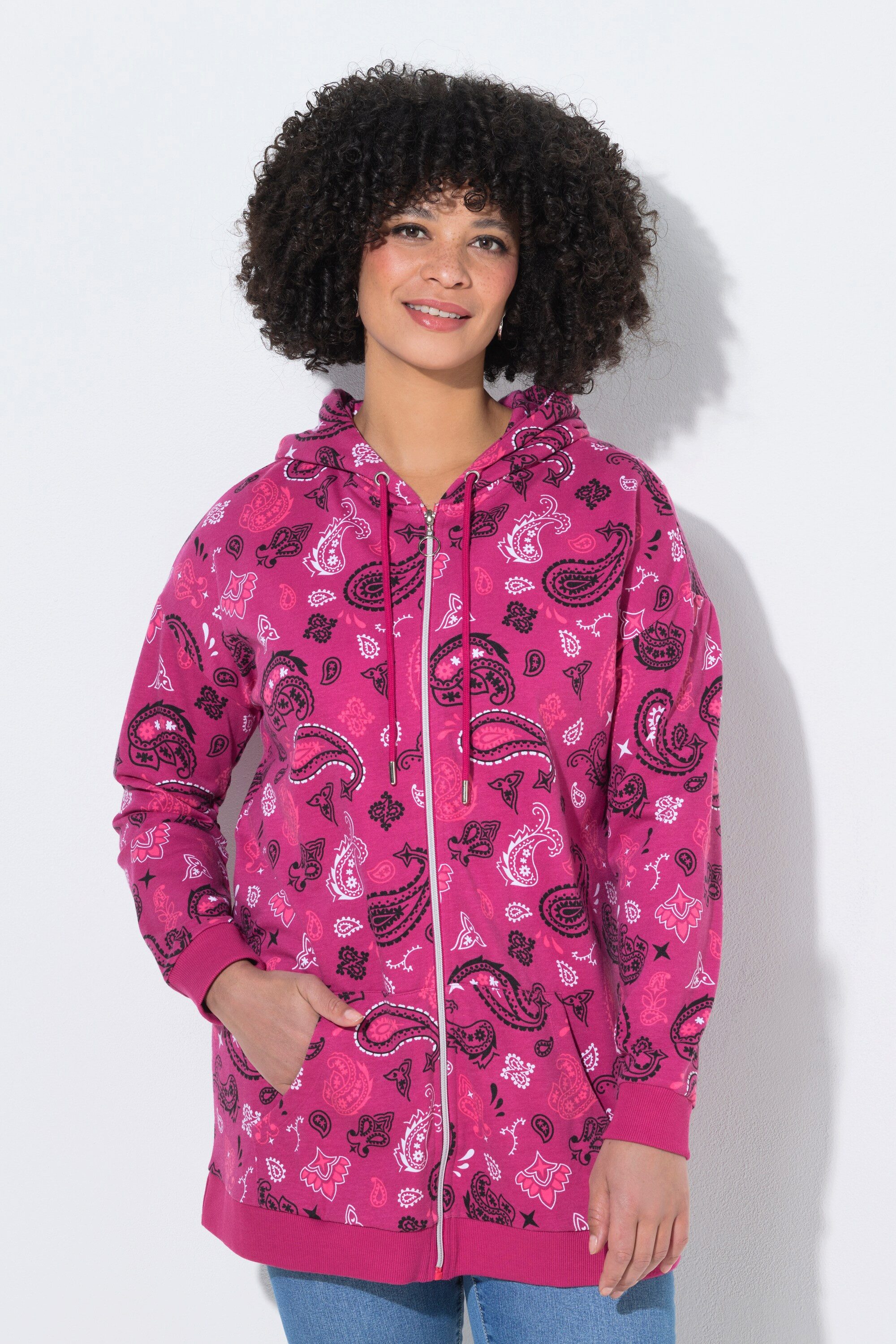Sweatjacke Sweatjacke oversized Paisley Kapuze
