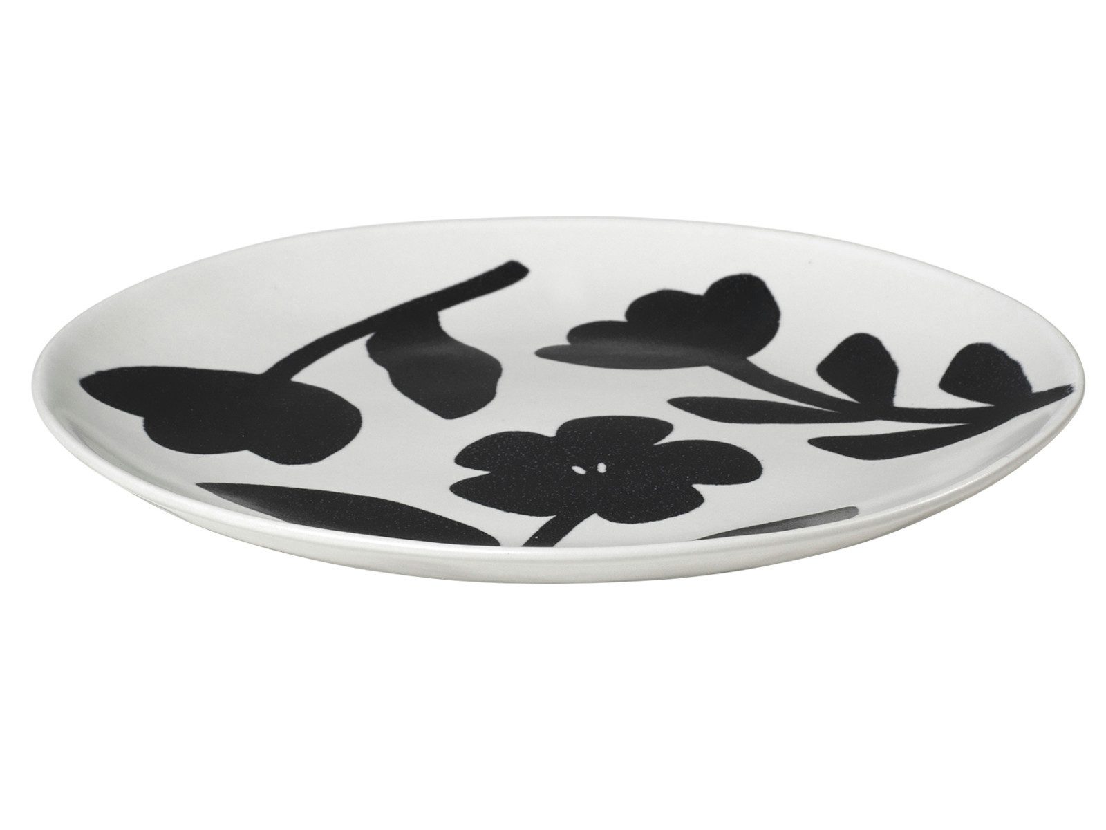 Broste Copenhagen Speiseteller Flora Teller black/off white Ø26cm