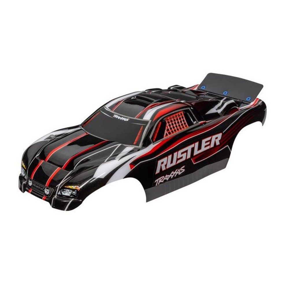 Modellbausatz Karosserie Rustler rot/schwarz mit Aufkleber TRX-3750