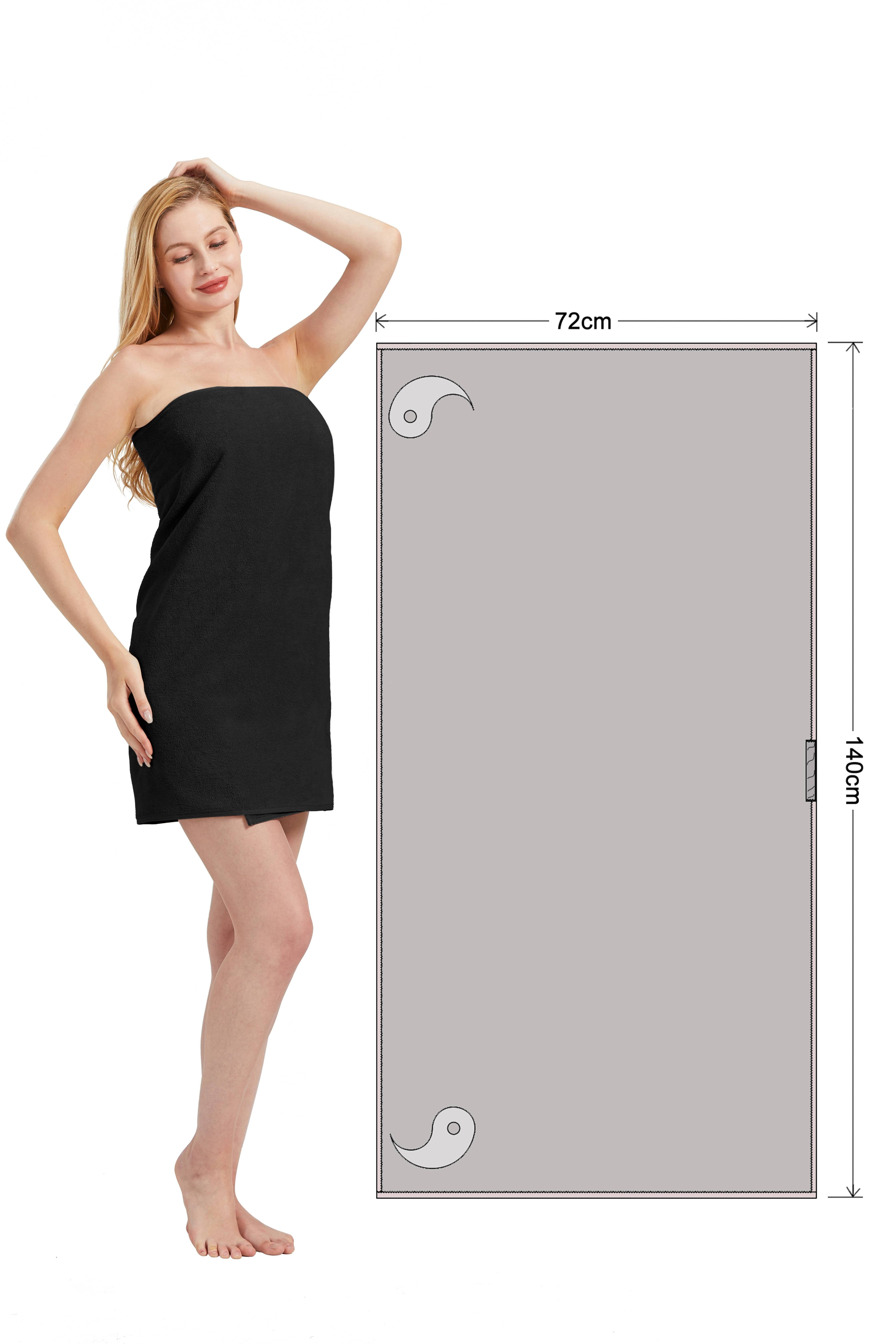 RAIKOU Saunatuch 2er-Set Saunakilt Wickelhandtuch 70x140 günstig online kaufen