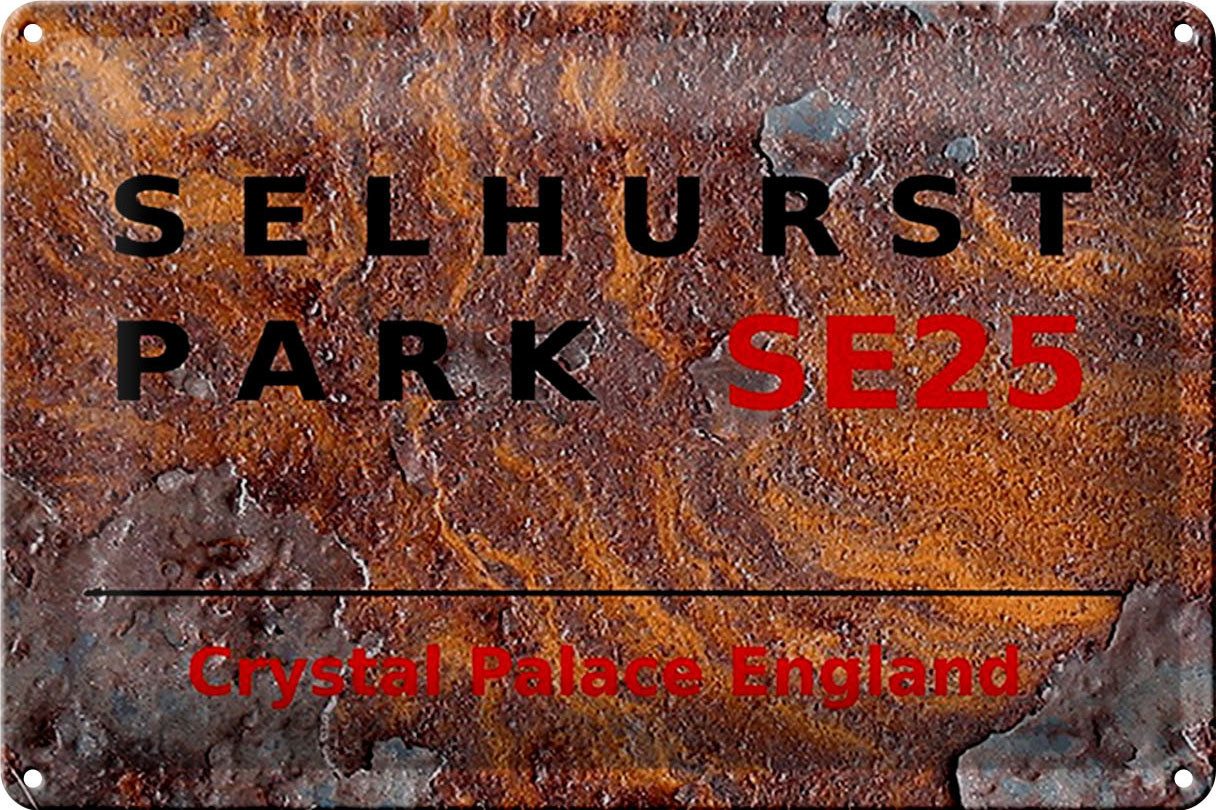 Hebold Metallschild Schild Blech 30x20cm - Made in Germany - London England Selhurst Park