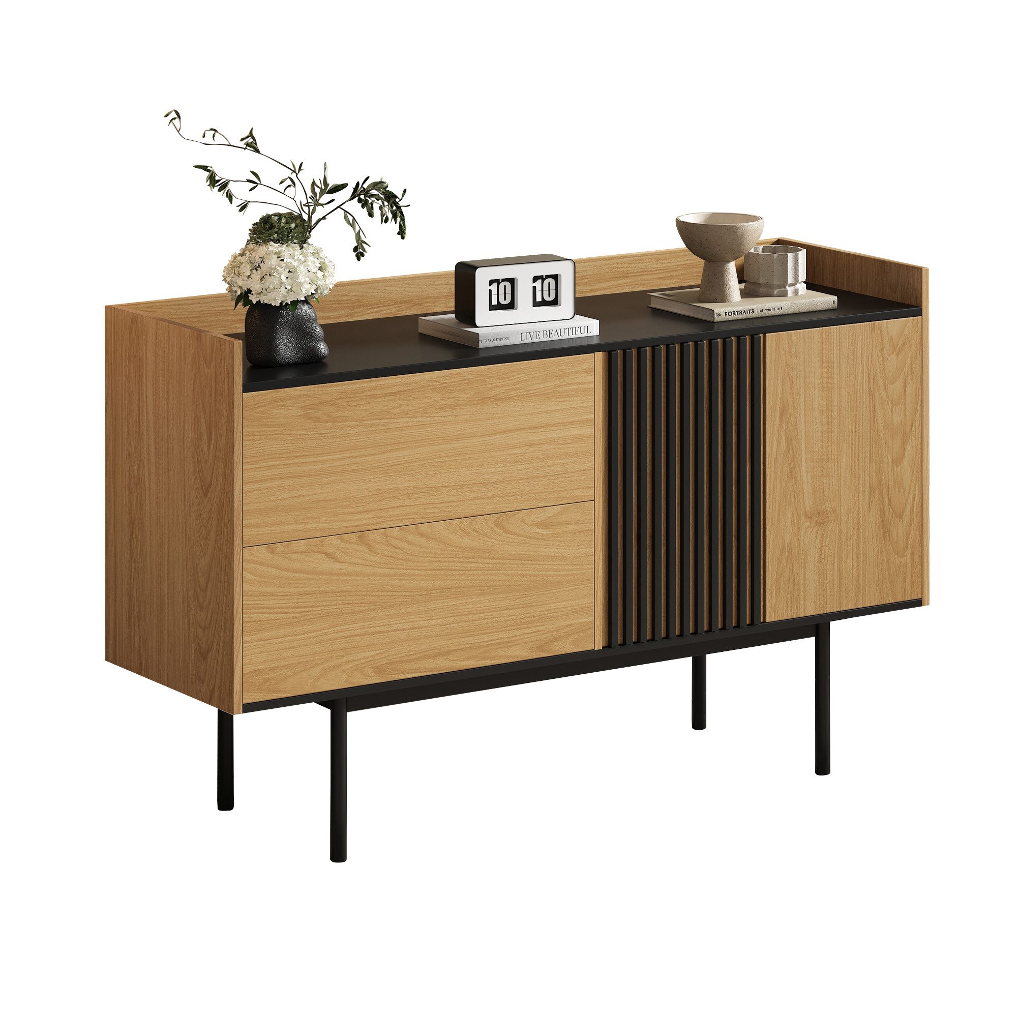 OKWISH Sideboard Moderne Küchenschrank,mit 2 Schubladen günstig online kaufen
