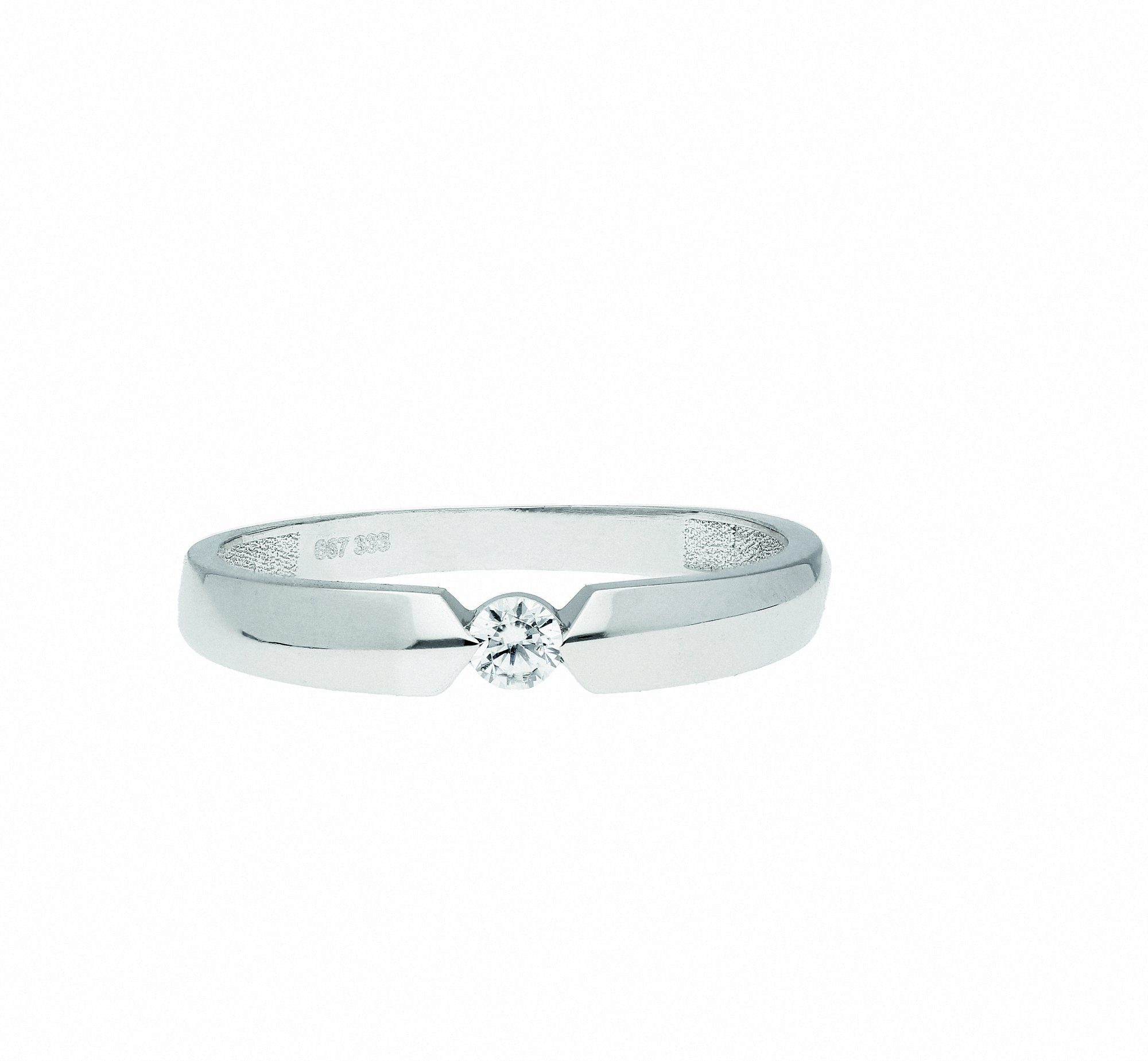 Adelia´s Fingerring Damenring 333 Weißgold (8K) mit Zirkonia, Goldring