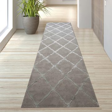 Teppich Wohnzimmerteppich Skandinavischer Rauten Muster in Grau, TeppichHome24, rechteckig