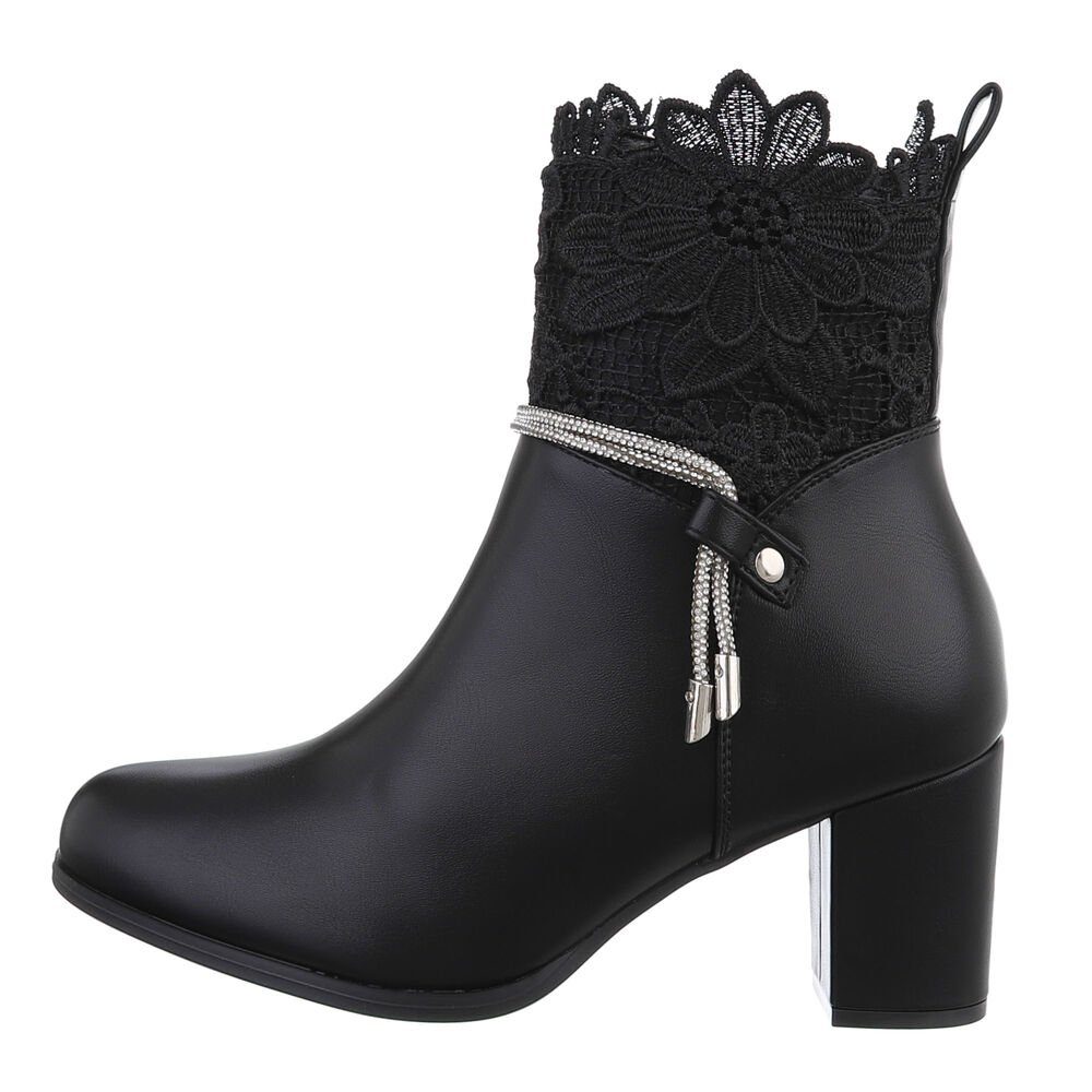 Ital-Design Damen Elegant High-Heel-Stiefelette (84633644) Blockabsatz günstig online kaufen