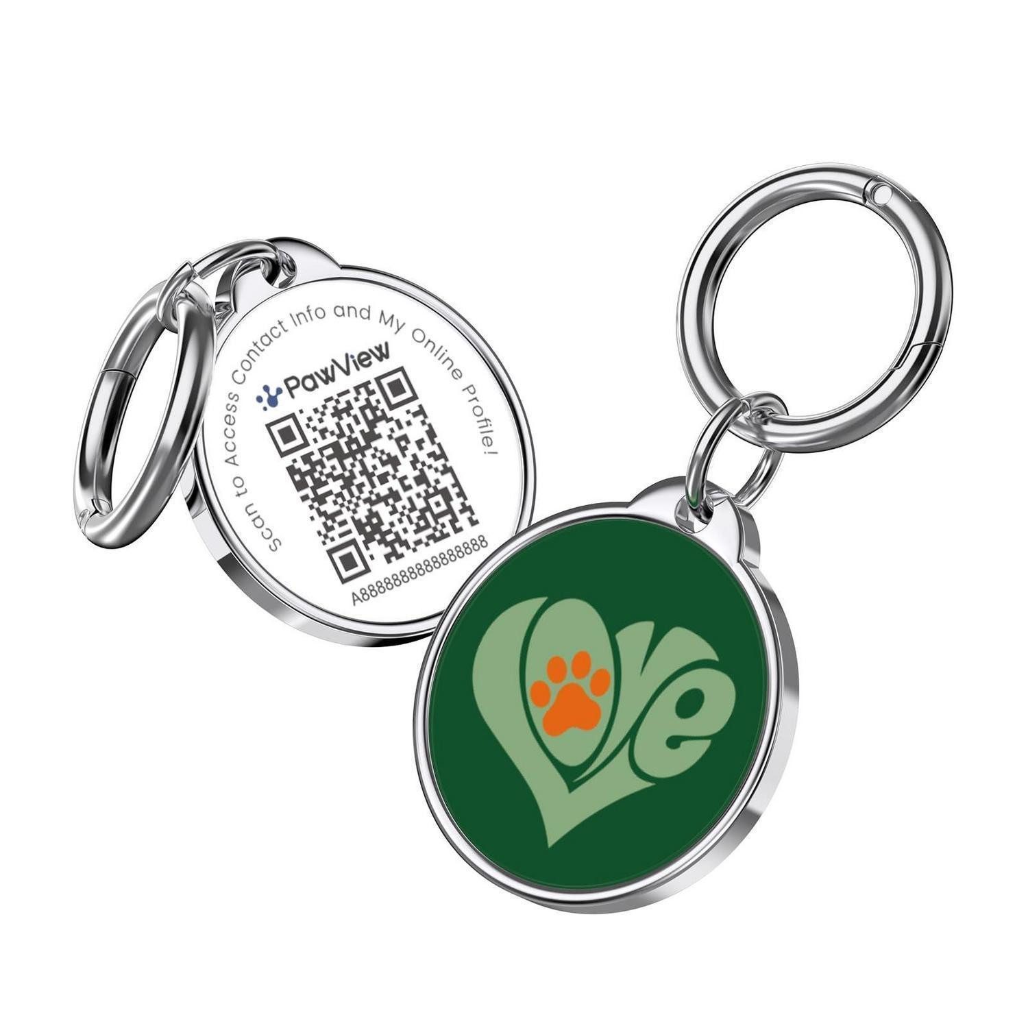 LuxusKollektion Dog Tag Anhänger Hundemarke QR Grün, PawView-ID