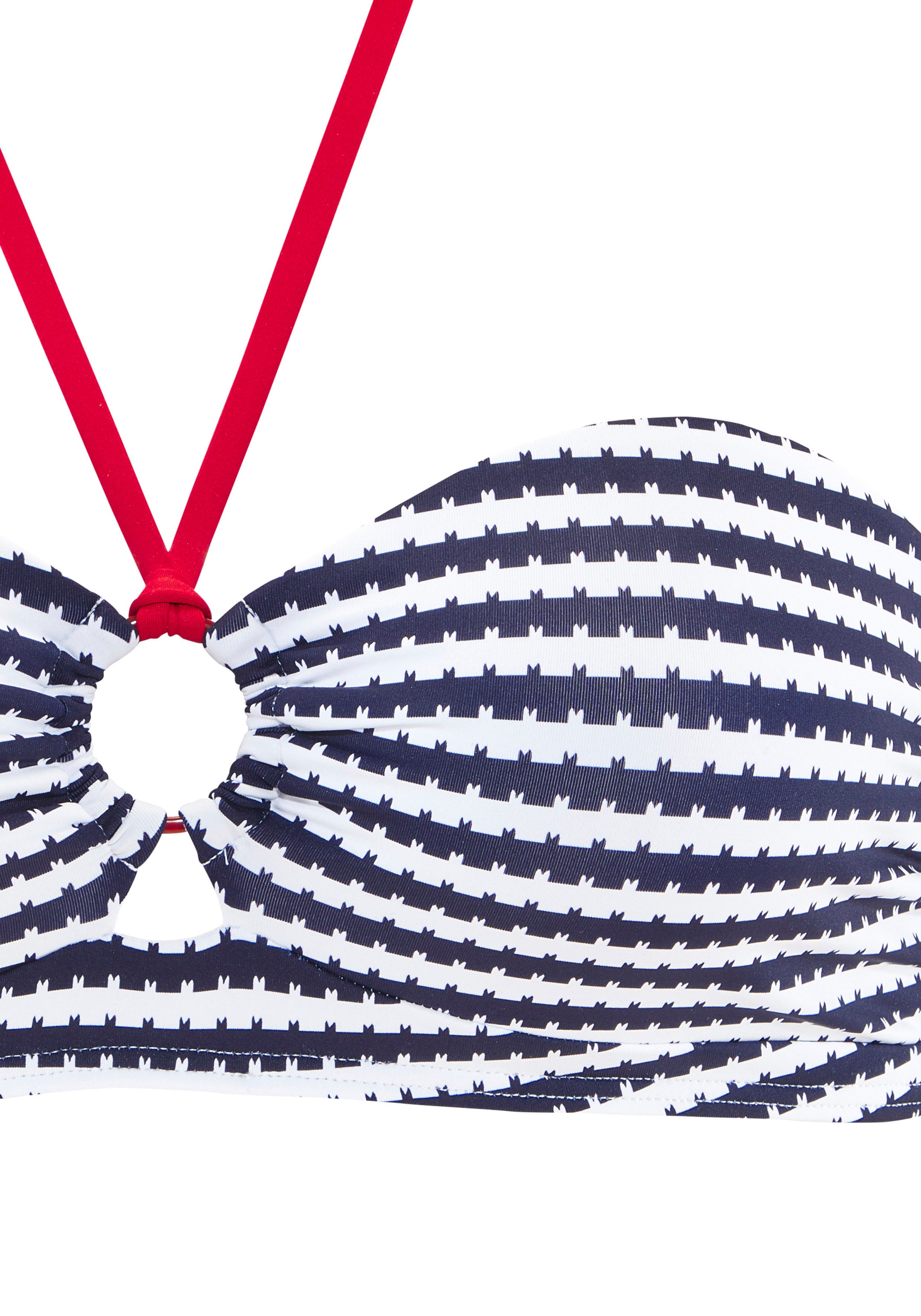 s.Oliver Bandeau-Bikini-Top Elain, mit kontrastfarbigem Zierring