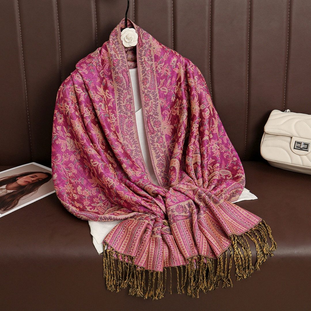 nsihing Modeschal Warmer Schal für Damen, Weiches Tuch in Kaschmir-Optik, Lange, große warme Stola mit Quasten für Herbst und Winter – Bild 3 von 3