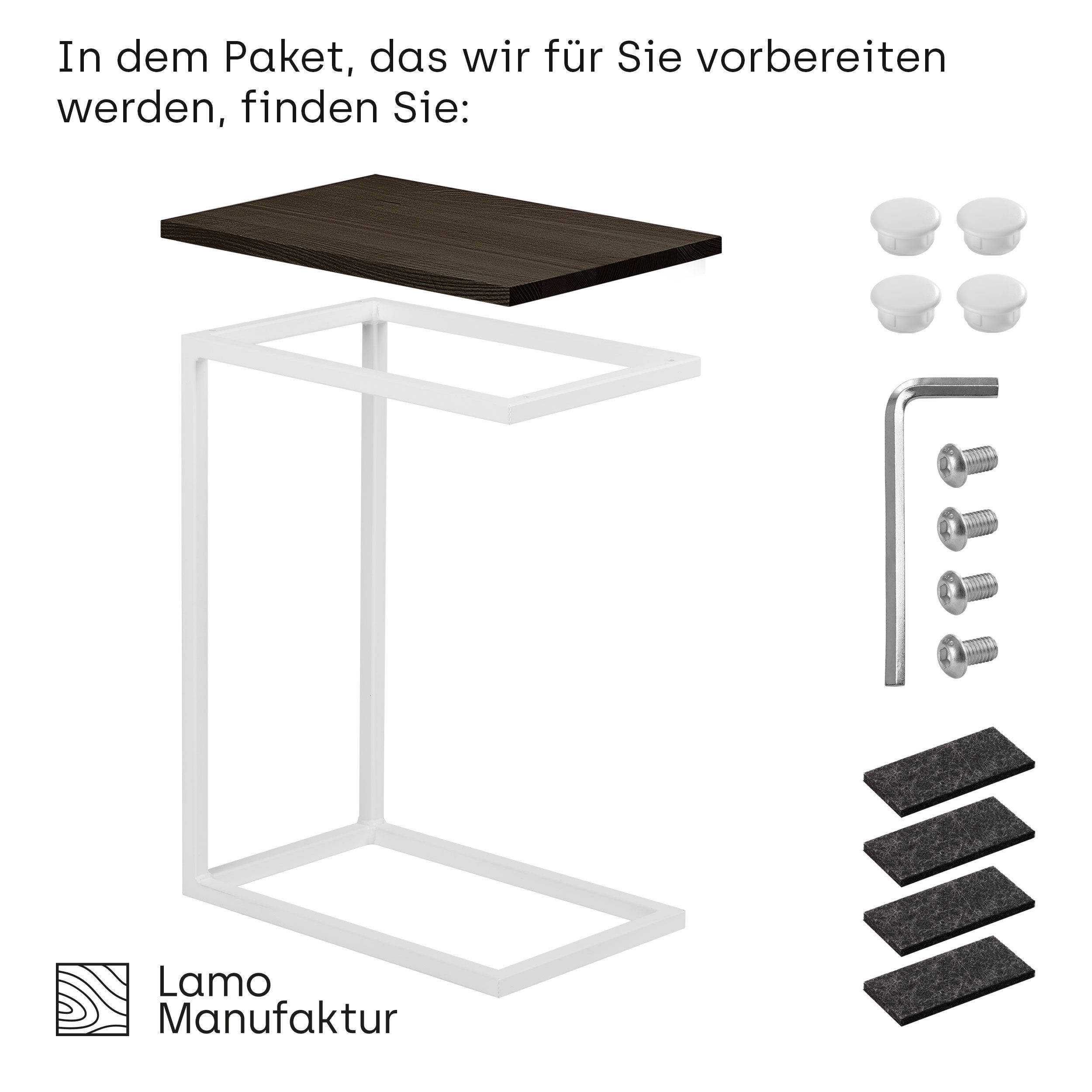 LAMO Manufaktur Beistelltisch Massivholztischplatte Laptoptisch Sofatisch günstig online kaufen