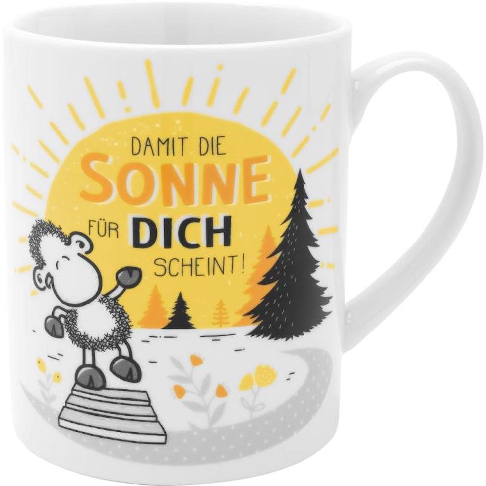Sheepworld Tasse XL-Tasse Motiv Sonne Porzellantasse, Porzellan, 60 cl