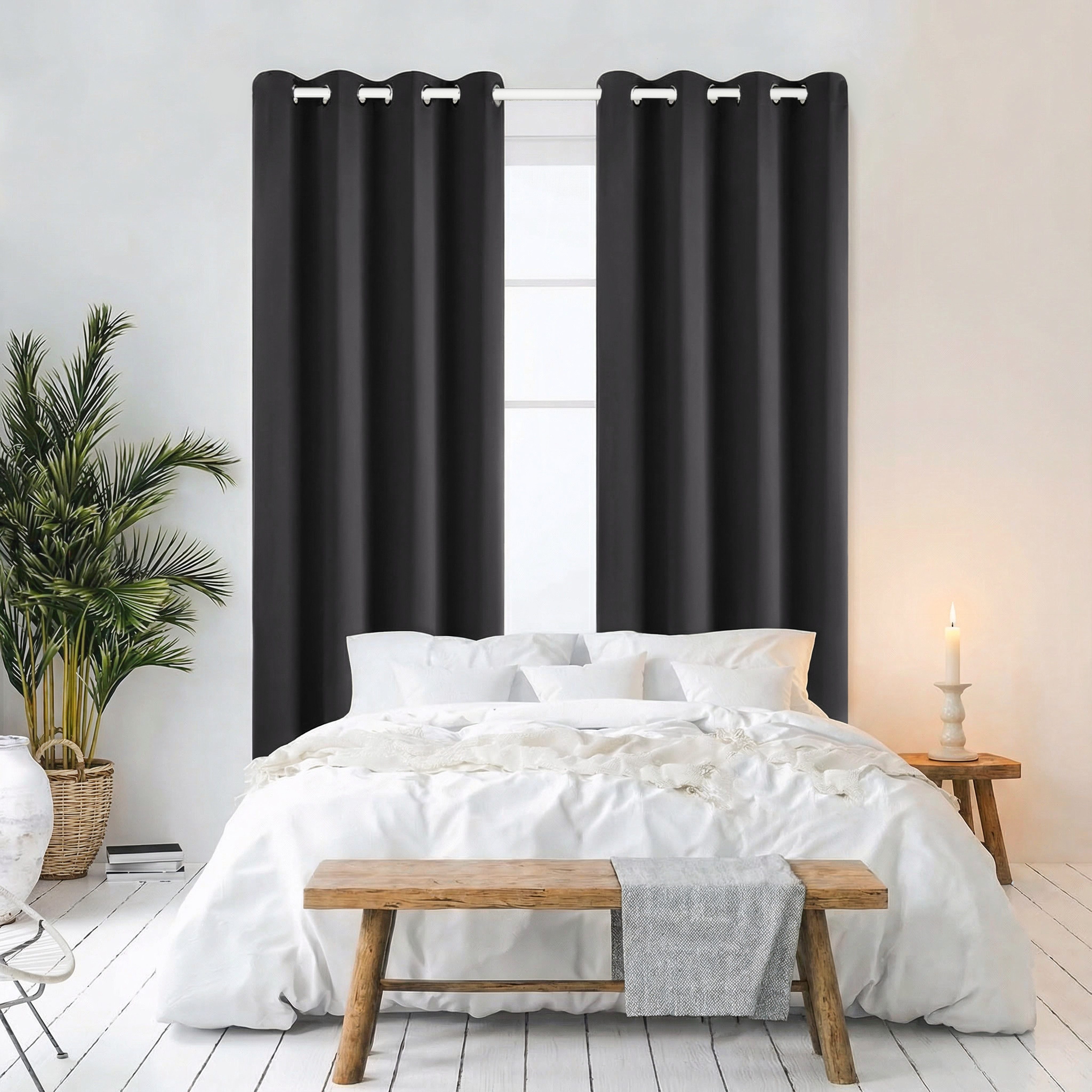 Cozyor Verdunkelungsvorhang 2er-Set inkl. 2 Magnethalter, thermoisolierend, Gardinen blickdicht (2 St), Ösen, verdunkelnd, Mikrofaser Polyester, Gardinen Thermo – Bild 5 von 5