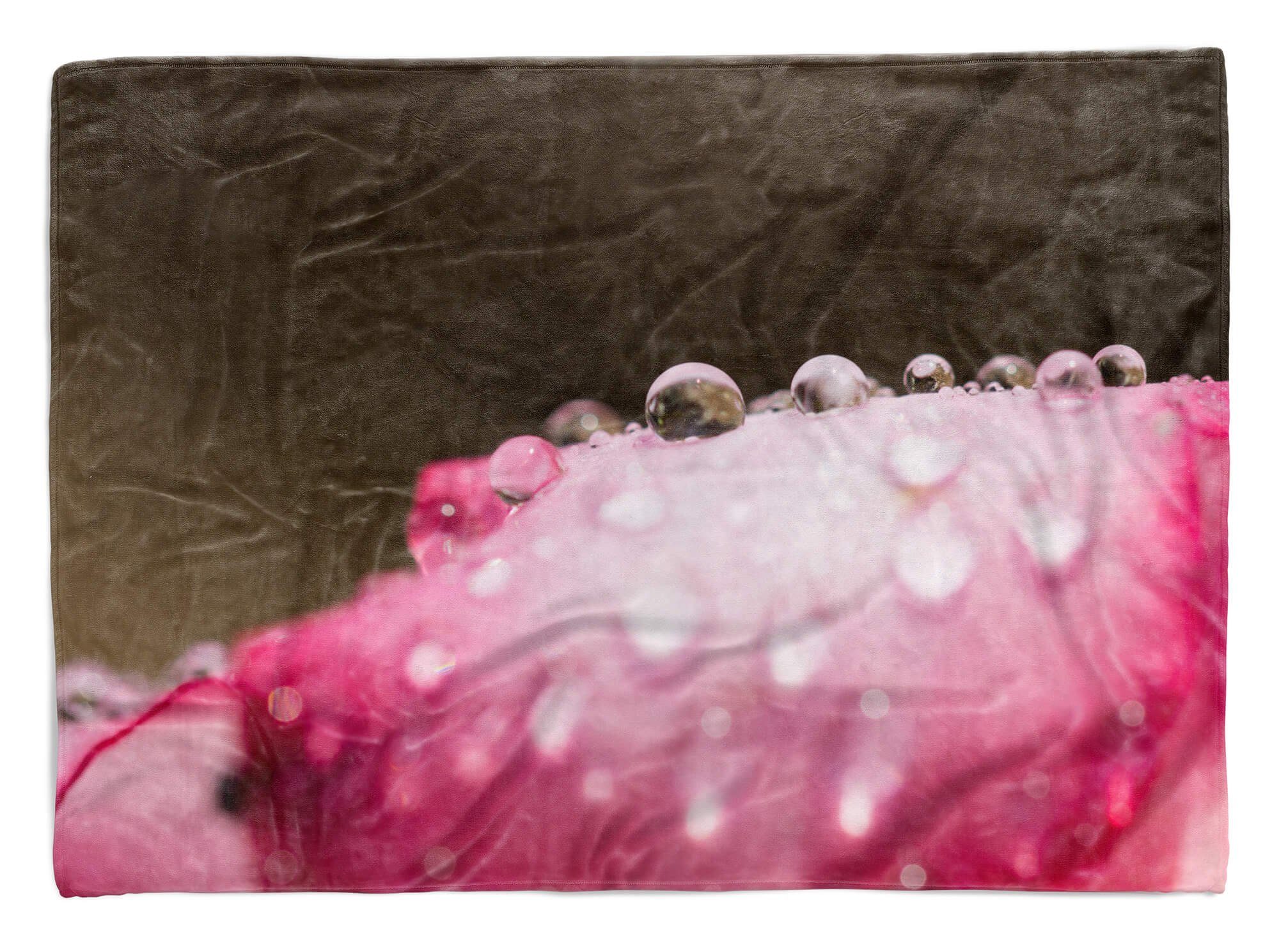 Handtücher Kuscheldecke (1-St), Wassertropfen Handtuch Sinus Baumwolle-Polyester-Mix Handtuch mit Fotomotiv Art Saunatuch Blüt, Strandhandtuch