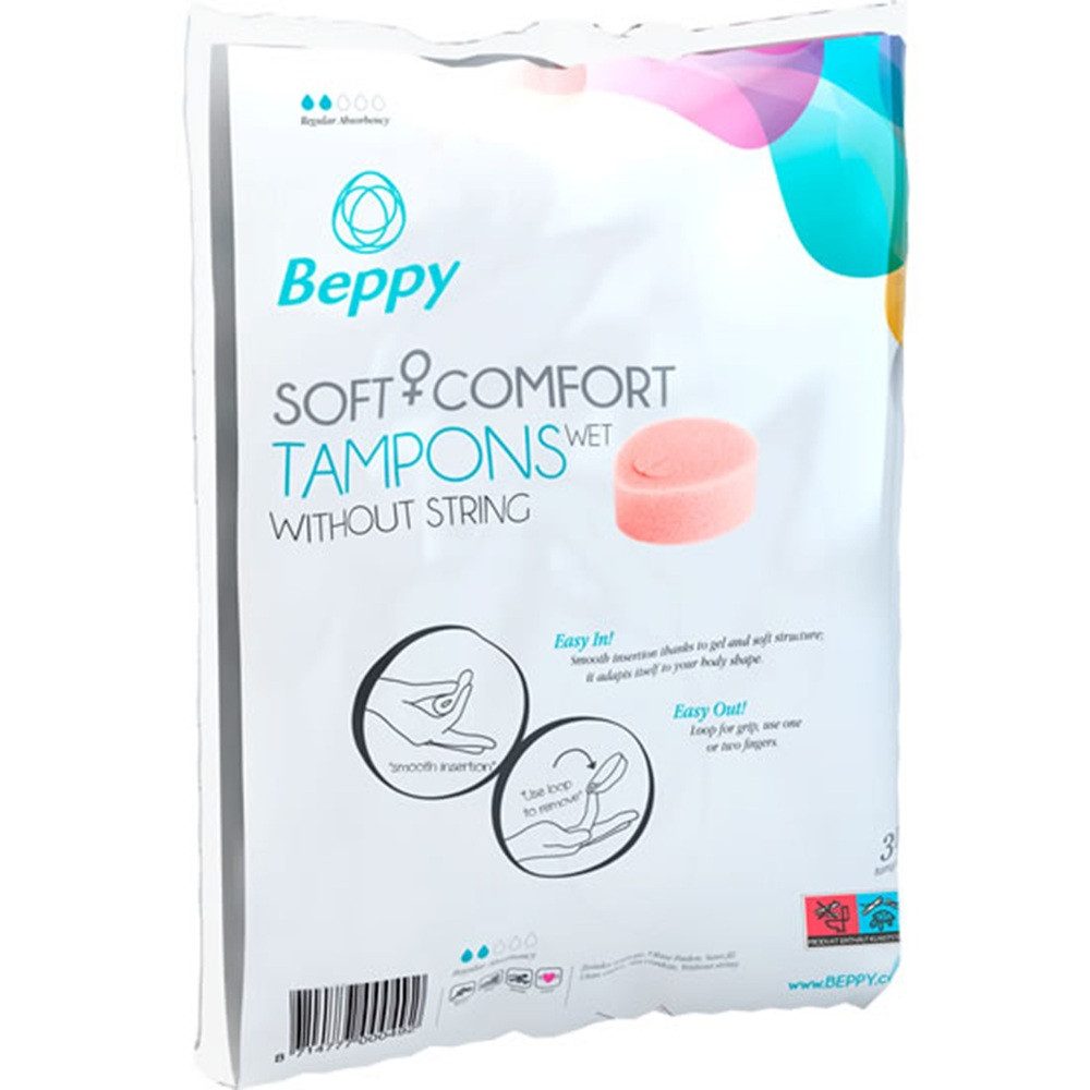 Beppy Tampons WET, 30-St., Soft + Comfort Tampons Maxipack, ohne Fädchen
