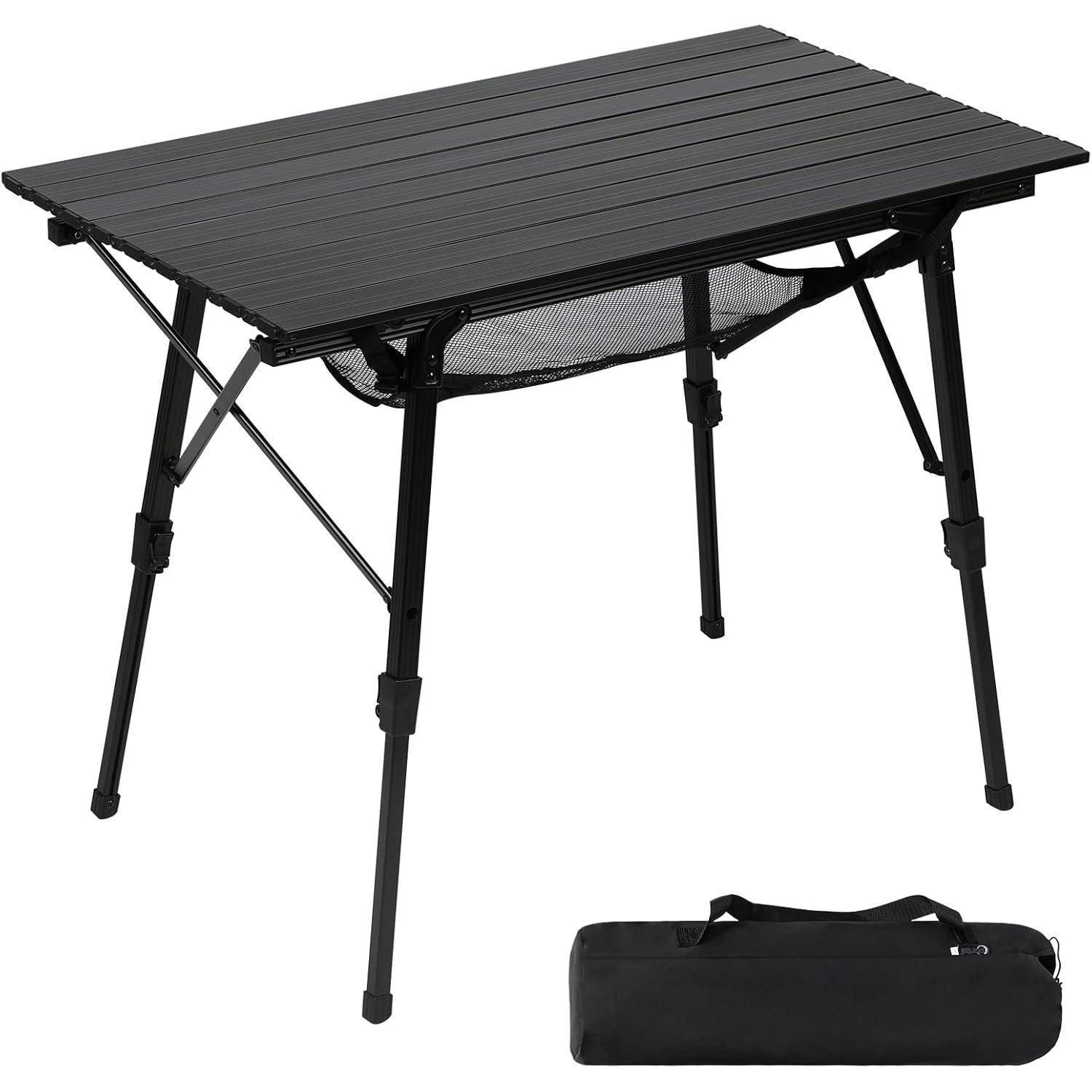 LuxusKollektion Campingtisch Campingtisch faltbar höhenverstellbar 4 Personen Schwarz 90x53cm (1-St)
