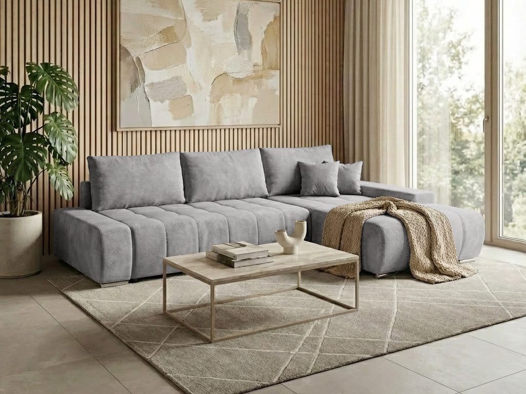 Beautysofa Draco L mit Schlaffunktion, in pflegeleichten Stoffen, Bettkasten