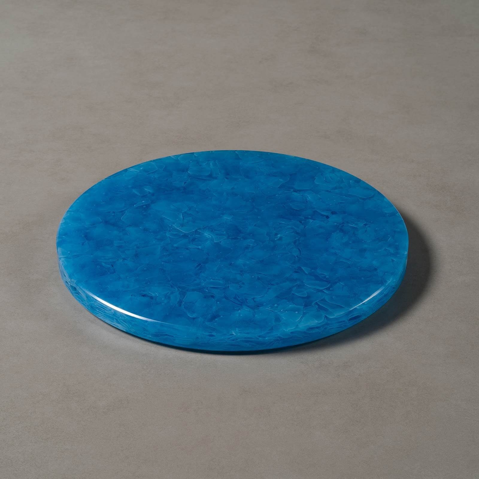 GLASKERAMIK, Käseplatte Ocean Atelier Glaskeramik, Ø30cm mit Dekotablett rund, CHEFCHAOUEN MAGNA Blue
