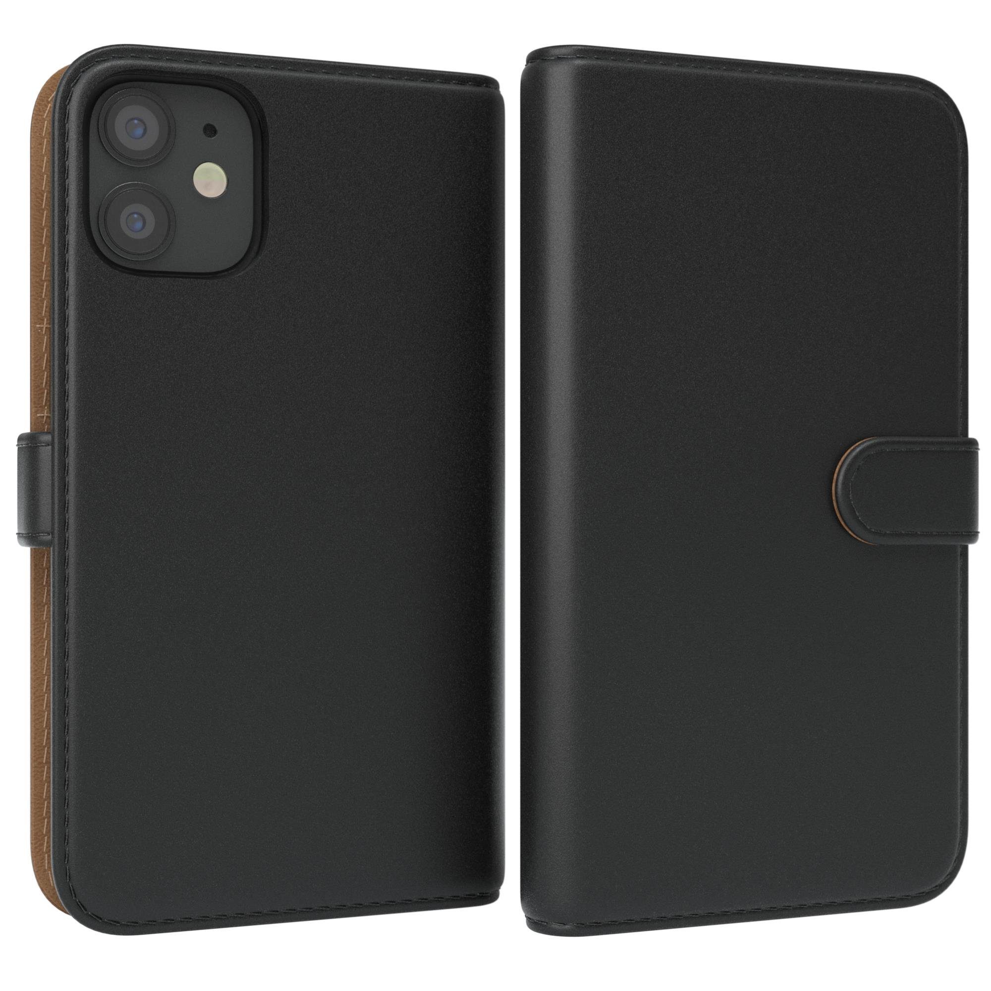 EAZY CASE Handyhülle Uni Bookstyle für Apple iPhone 12 Mini 5,4 Zoll, Schutzhülle mit Standfunktion Kartenfach Handytasche aufklappbar Etui