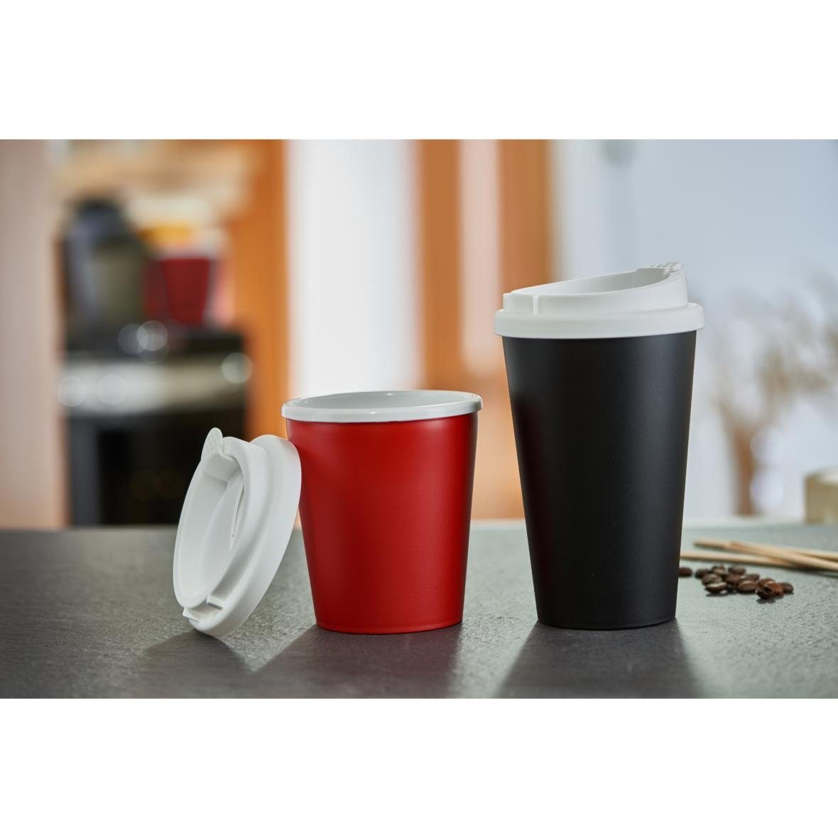 elasto Coffee-to-go-Becher 350 ml Kaffeebecher To Go doppelt isolierter Becher, Made in Germany, Teebecher, Coffee Mug, recycled Becher – Bild 5 von 5