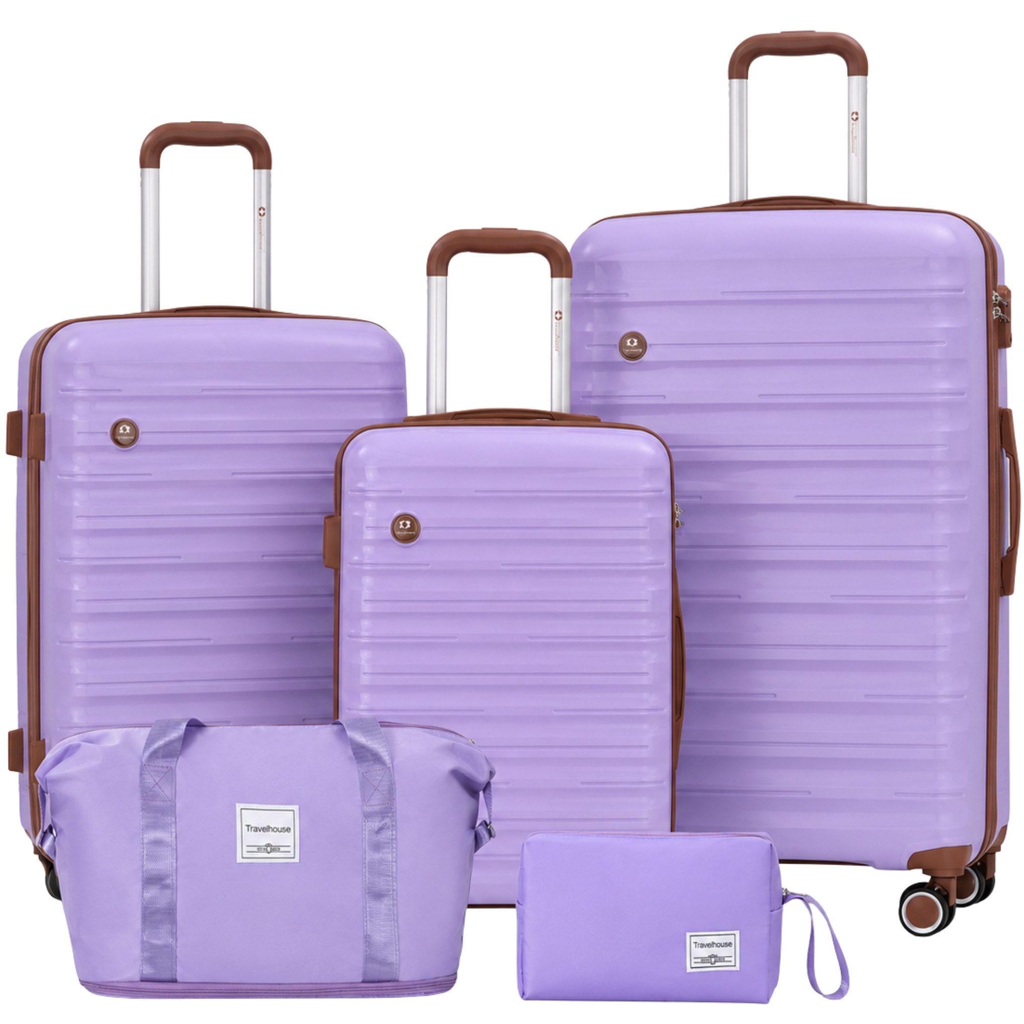 Travelhouse Trolleyset Ascona, 4 Rollen, (Spar-Set, 5 tlg., Hartschalen Trolley-Set 5-teilig)