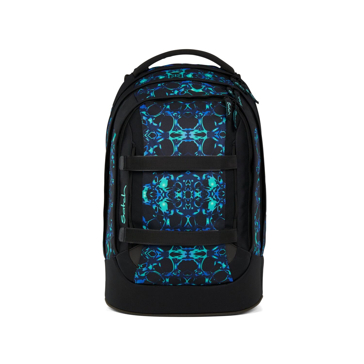 Satch Schulranzen Schulrucksack PACK Caleido Blue (1 Stück), ergonomisch, Your-Size-System: auf Körpergröße anpassbar