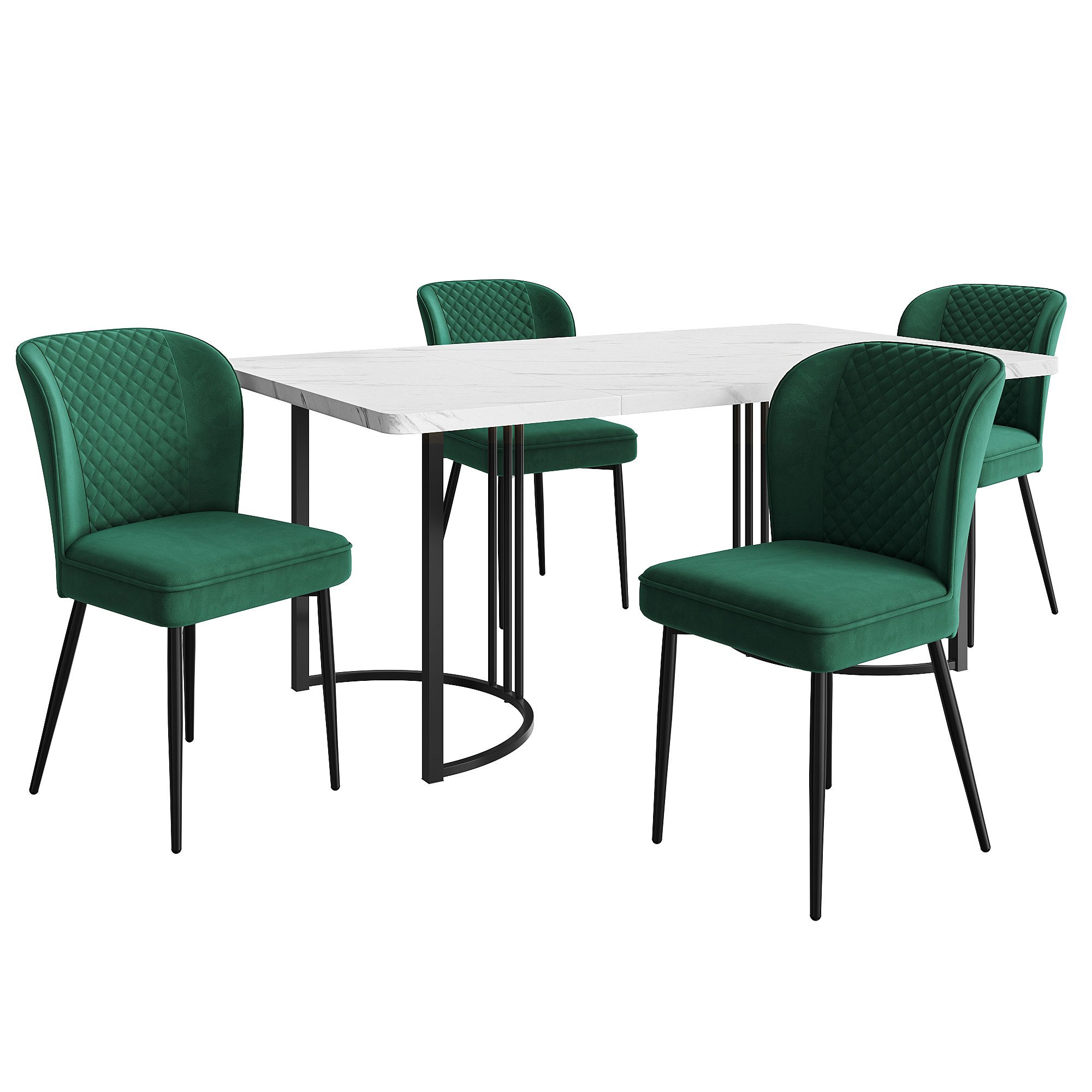 ANYSUN Essgruppe Sitzgruppe, Esstisch 140 cm, 4 Stühle, (Set, 1Tisch, 4 Stuhle), bestehend aus 4 Sesseln und1 Tisch