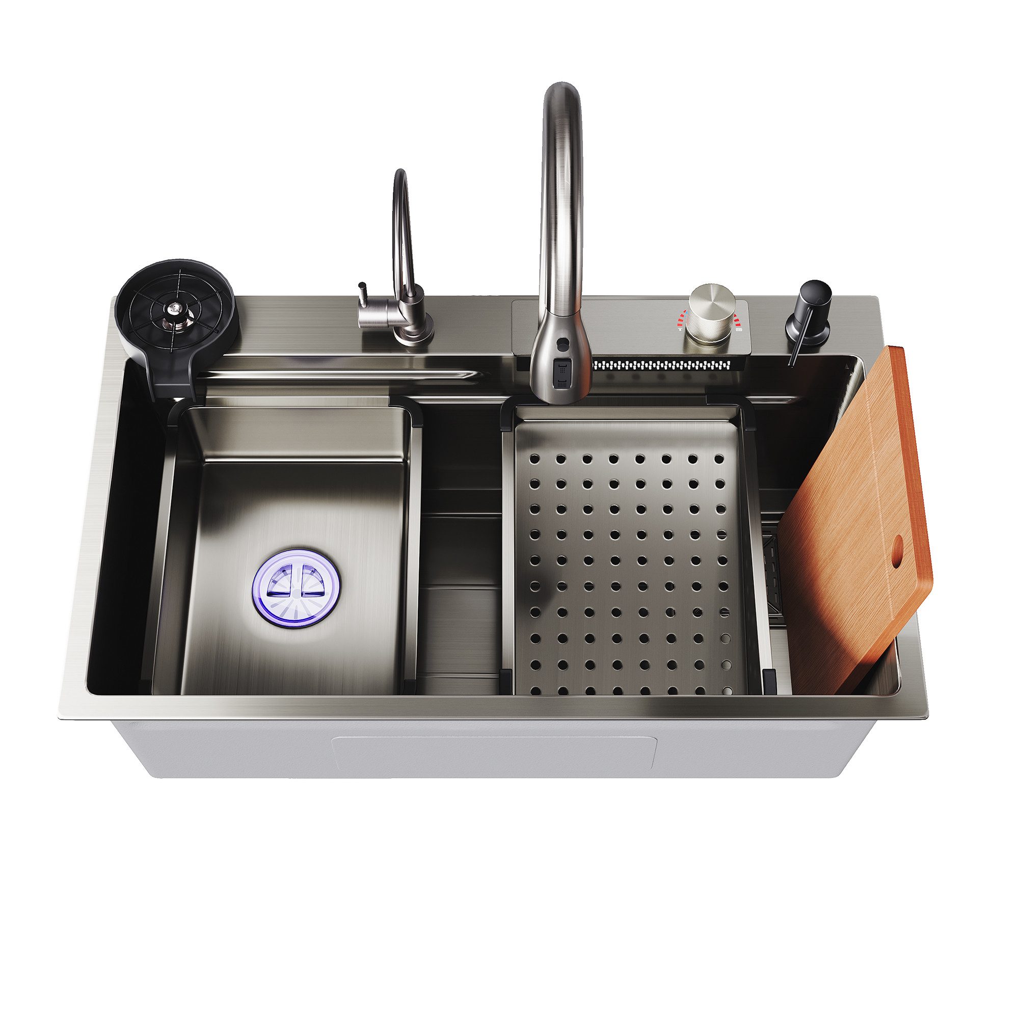 SONNI Küchenspüle Multifunktionale Küchenspüle, Edelstahl, zwei Größen, Rechteck, 45/75 cm, 75/45 cm, 80/45cm Delstahl Spülbecken